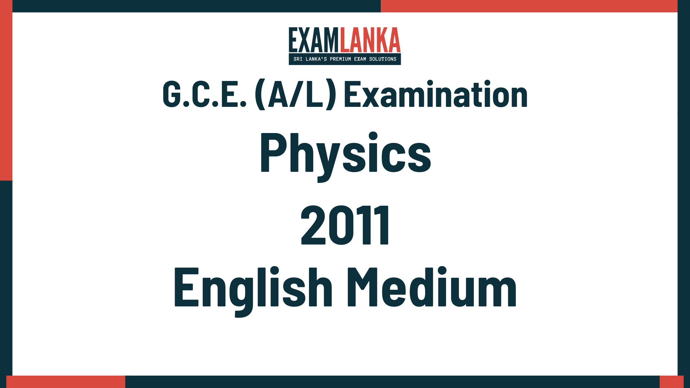 2011 physics past paper english medium