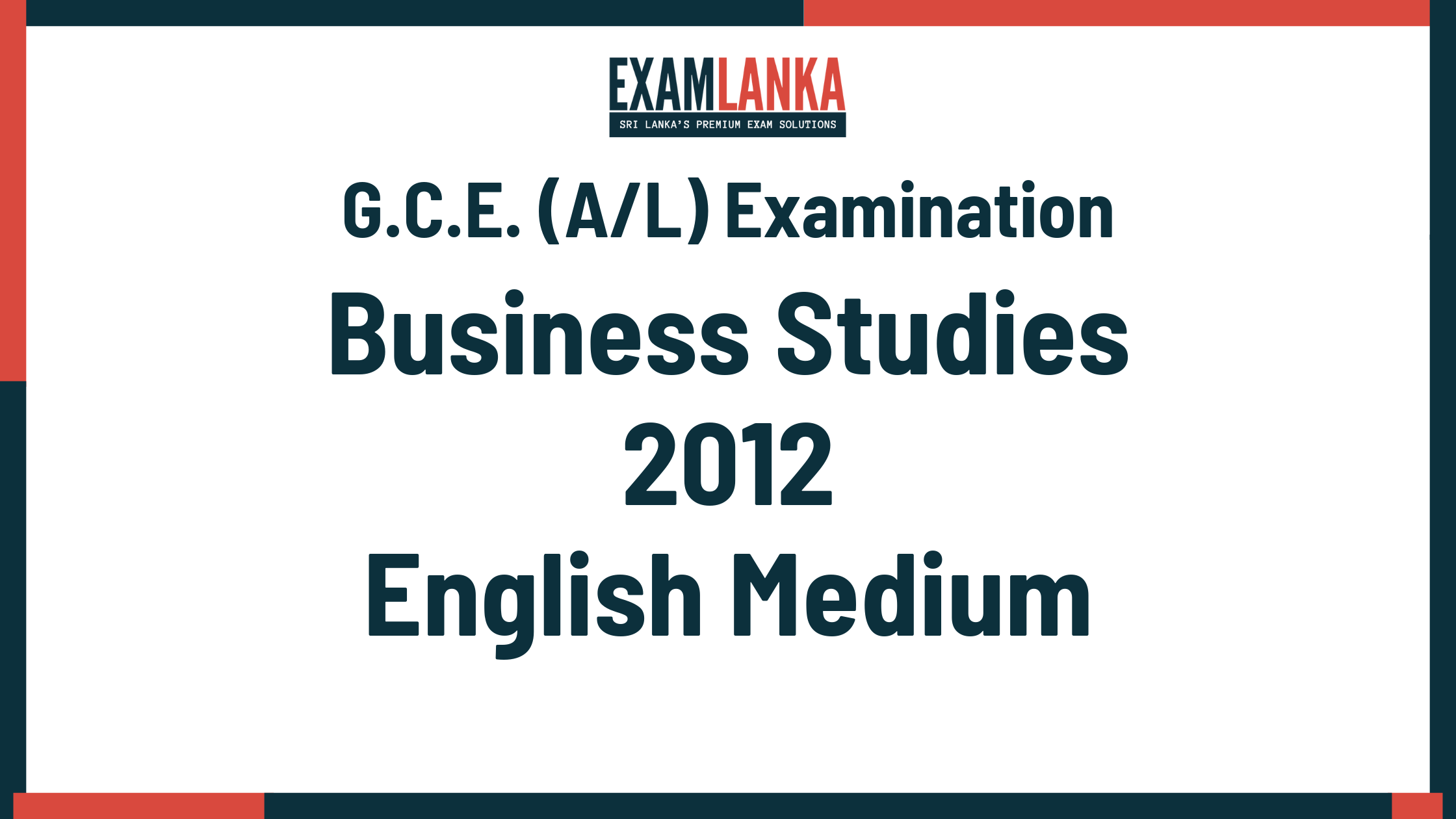 2012 business studies past paper english medium