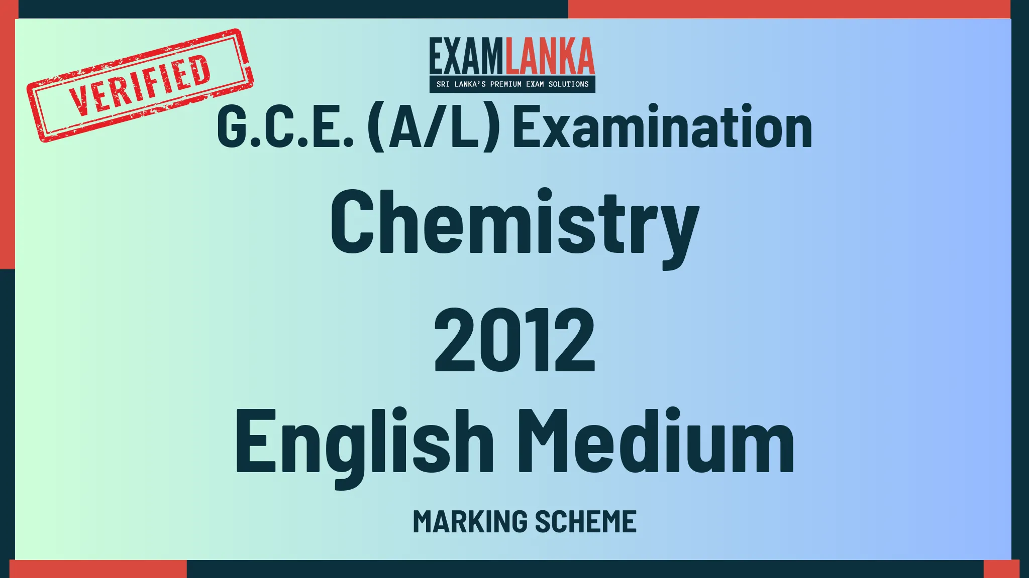 2012 chemistry marking english medium