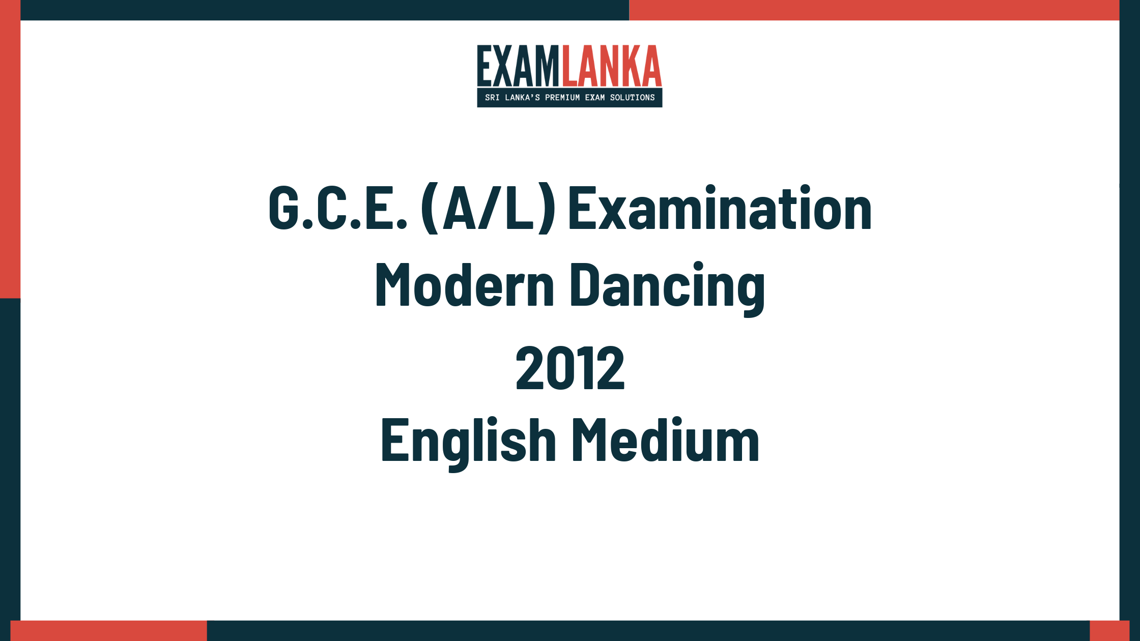 2012 modern dancing past paper english medium