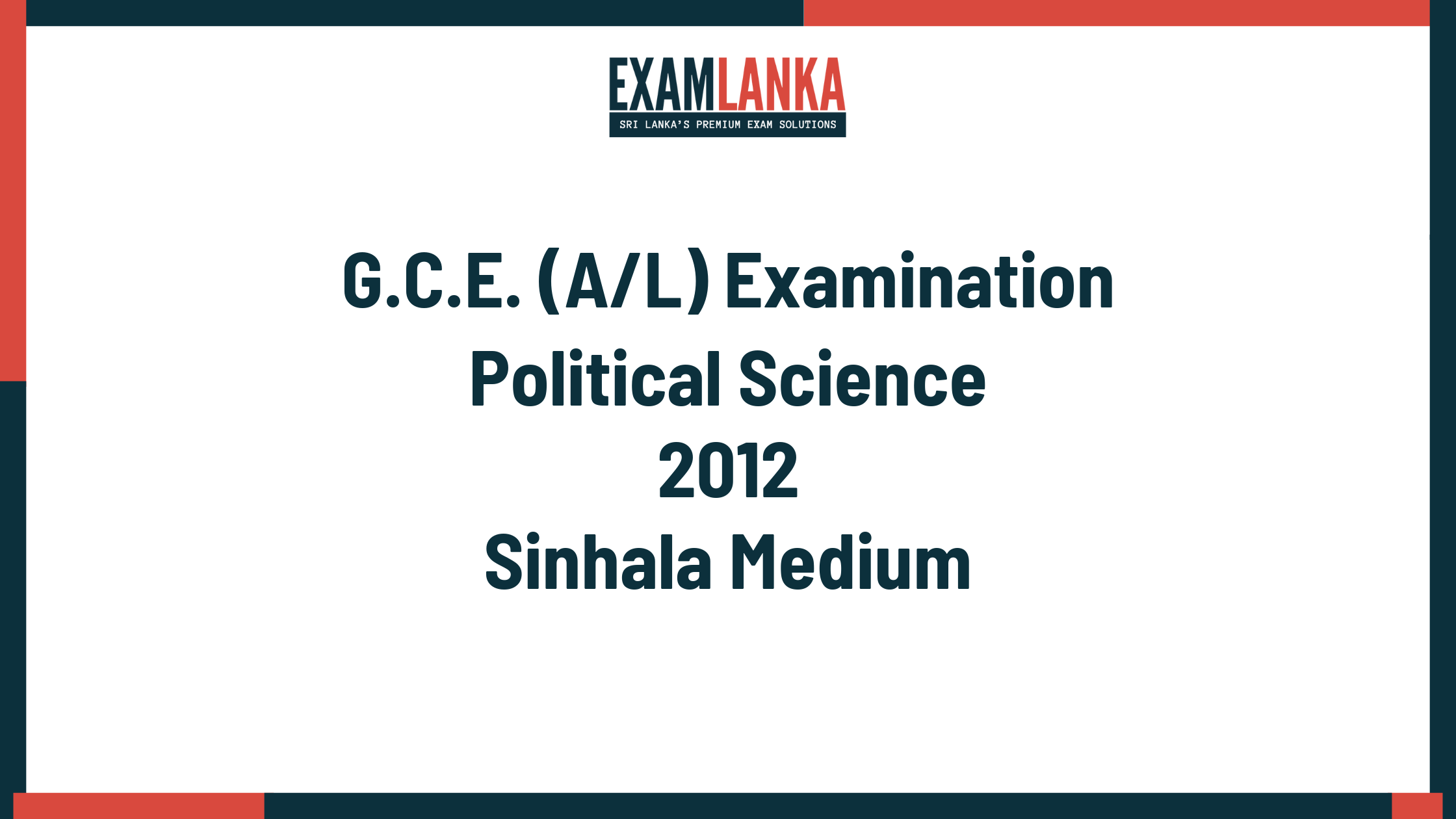 2012 political science past paper sinhala medium