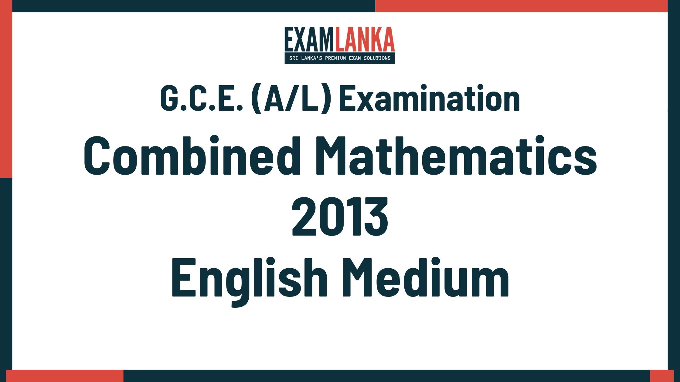 2013 combined mathematics past paper english medium