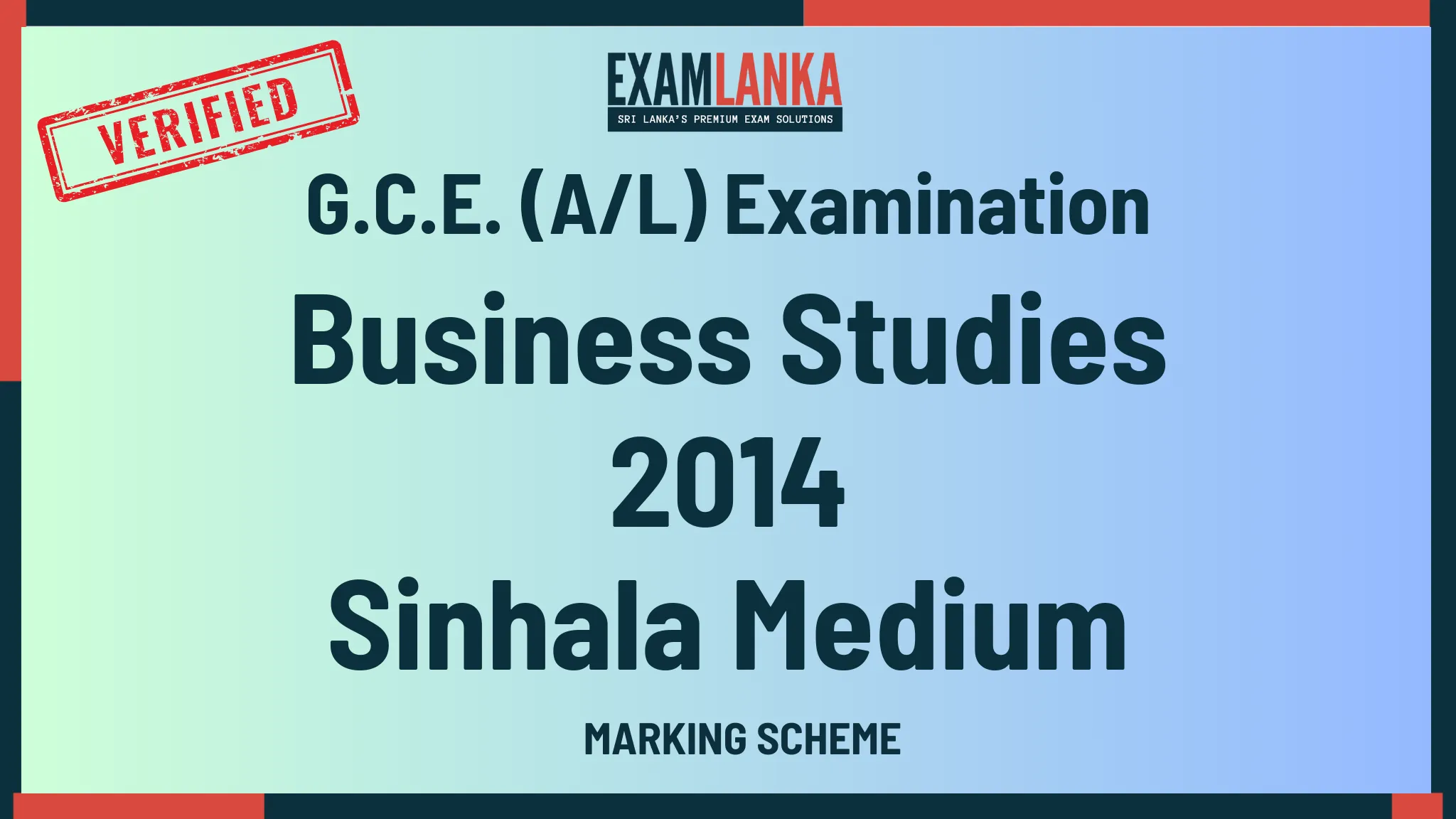 2014 business studies marking sinhala medium