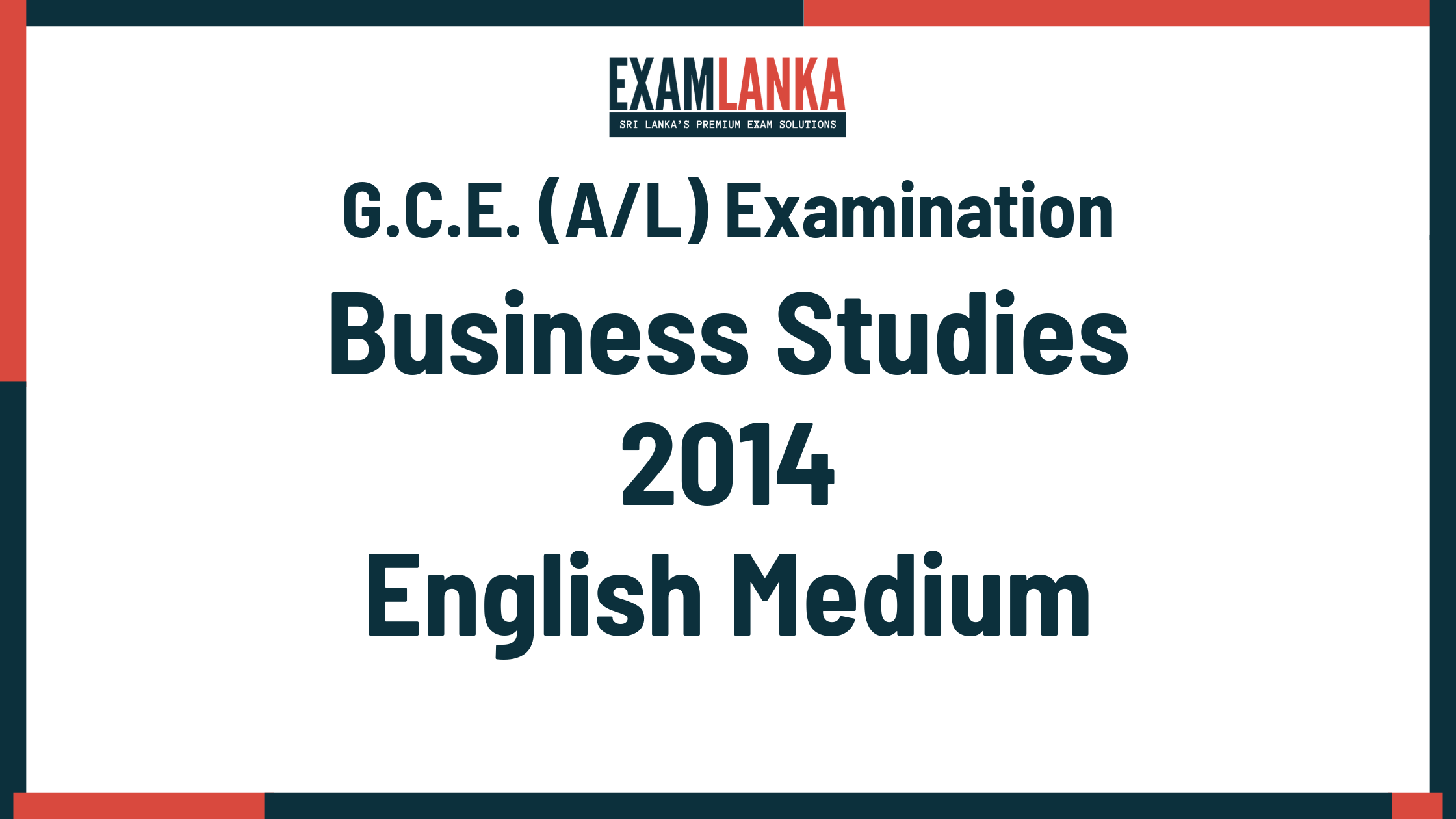 2014 business studies past paper english medium