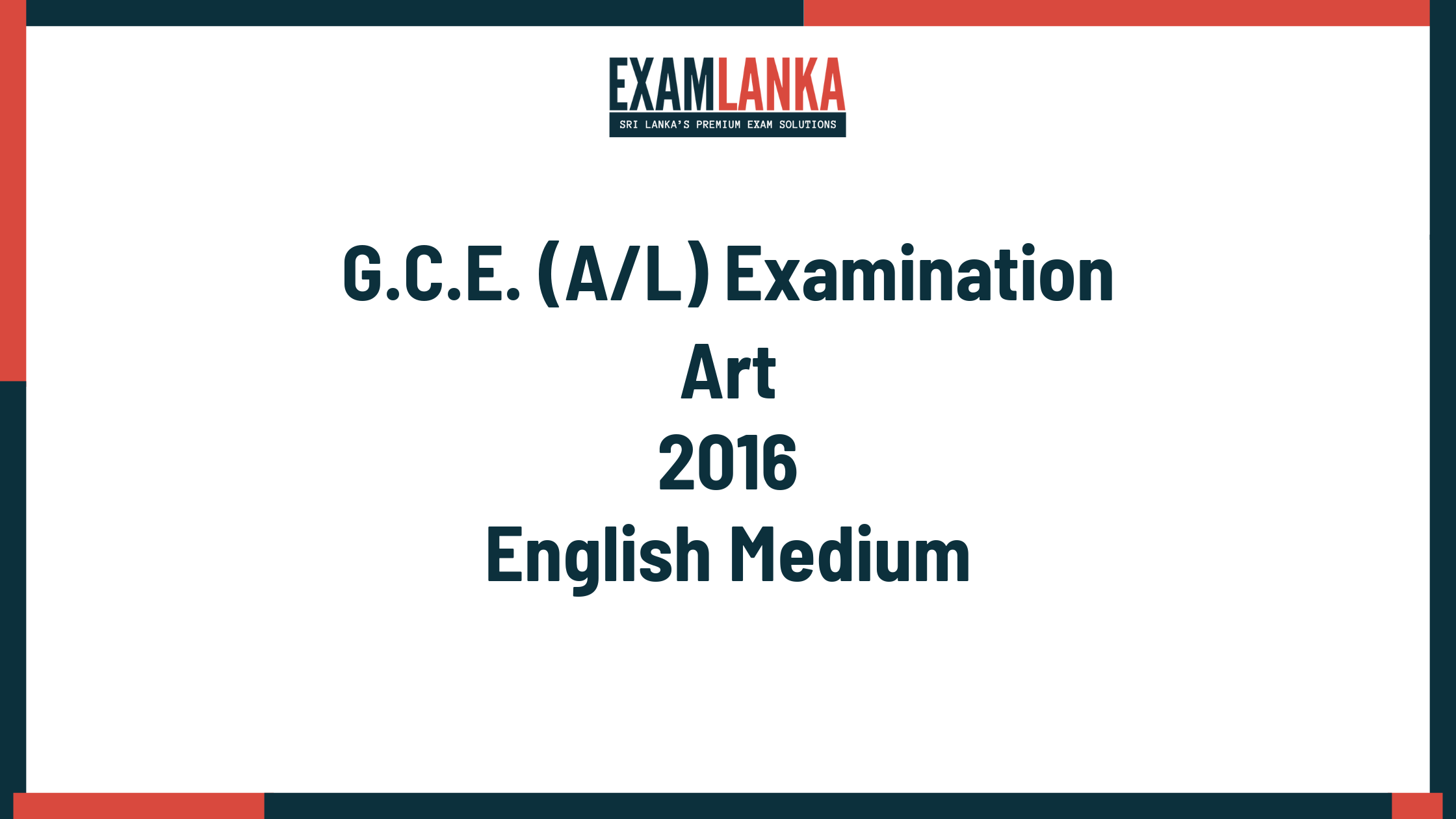 2016 art past paper english medium