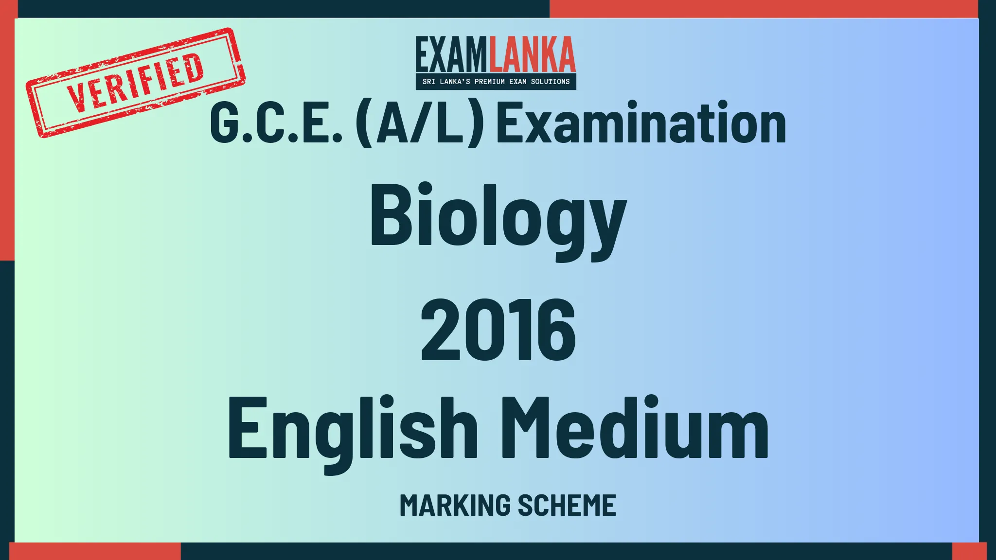 2016 biology marking english medium
