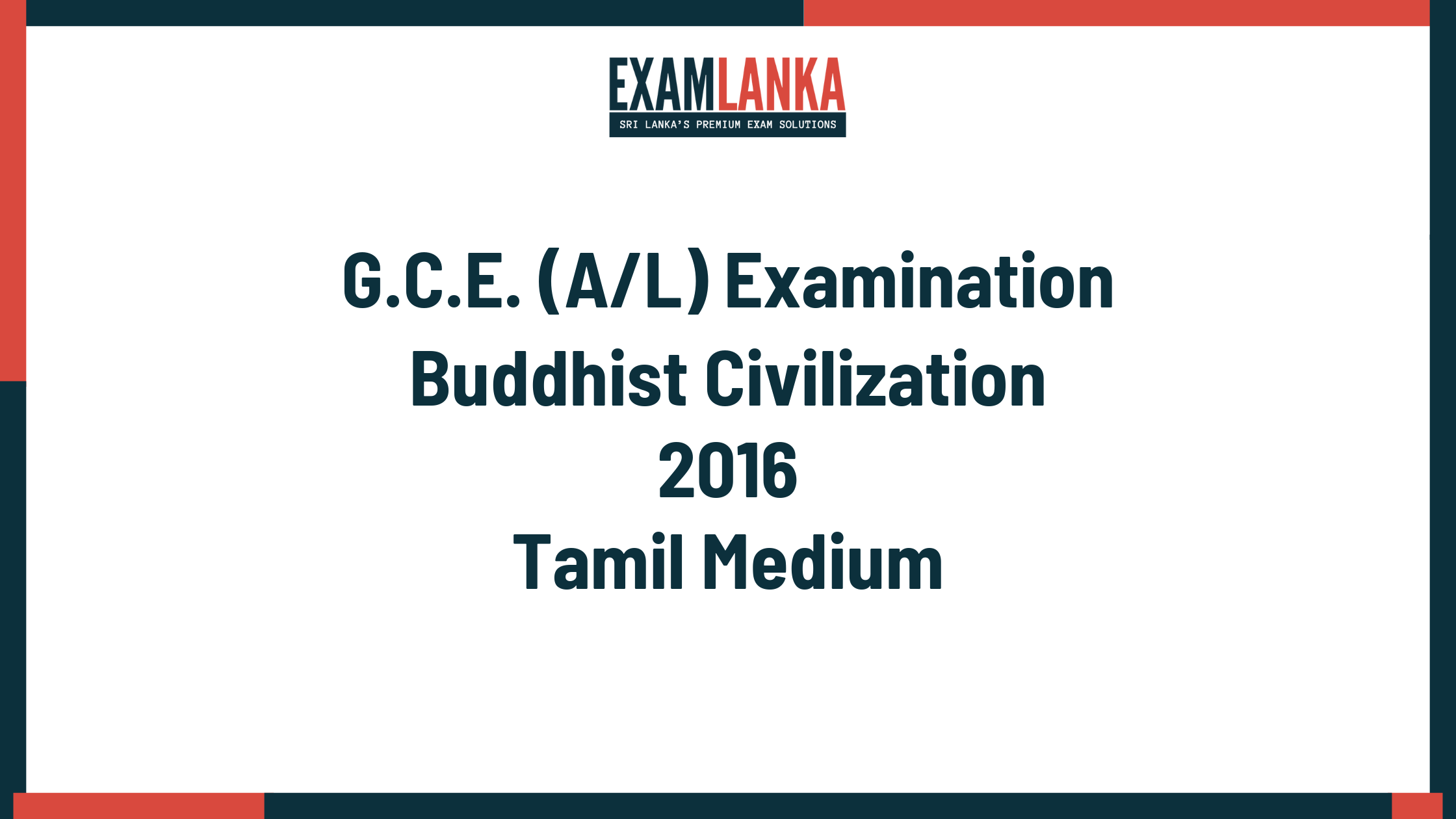 2016 buddhist civilization past paper tamil medium