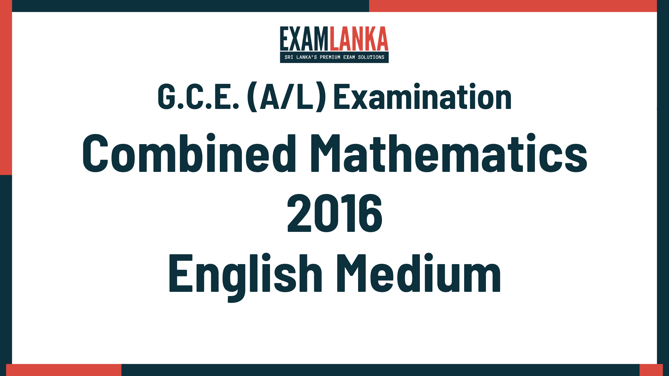 2016 combined mathematics past paper english medium