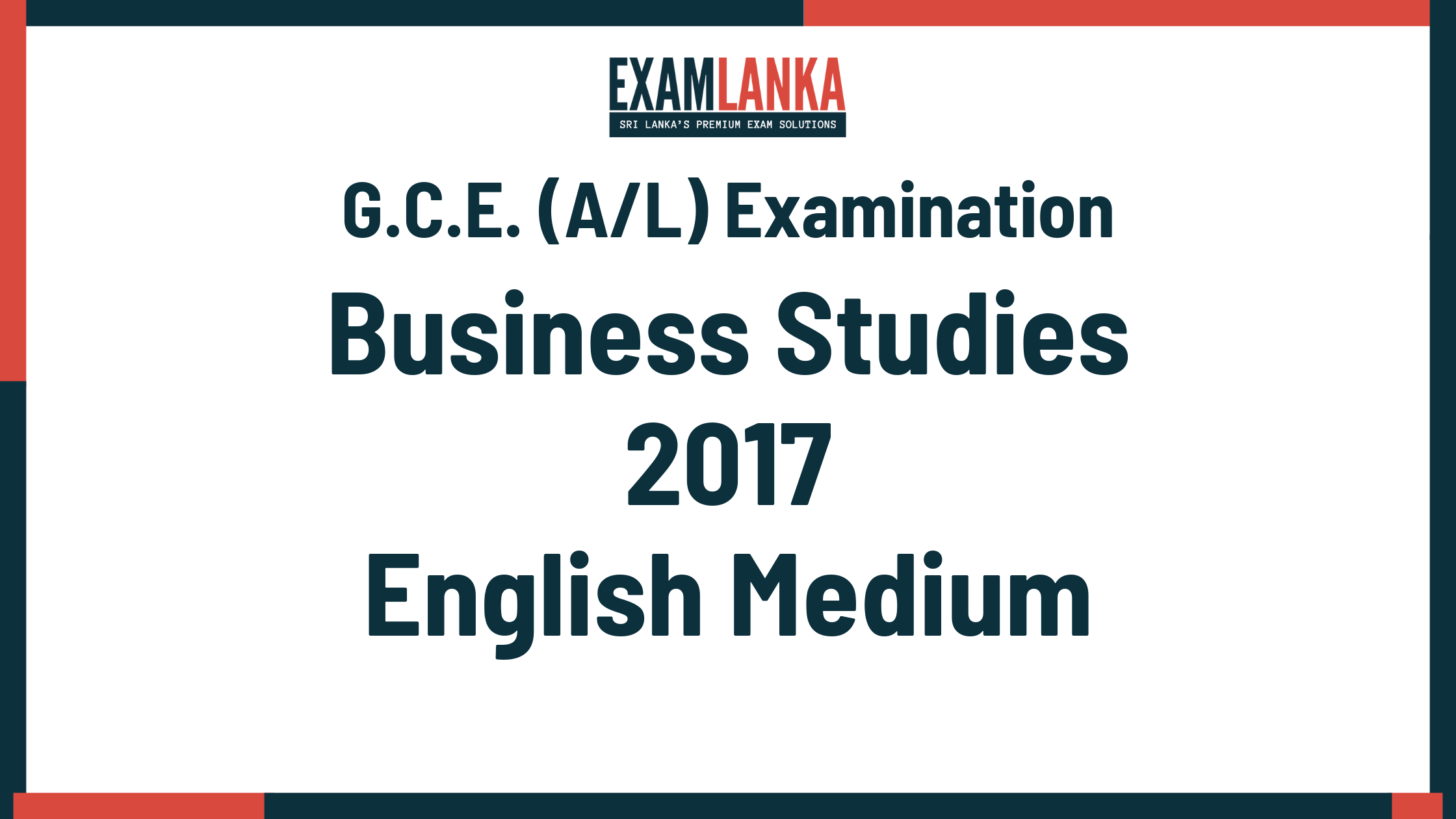 2017 business studies past paper english medium
