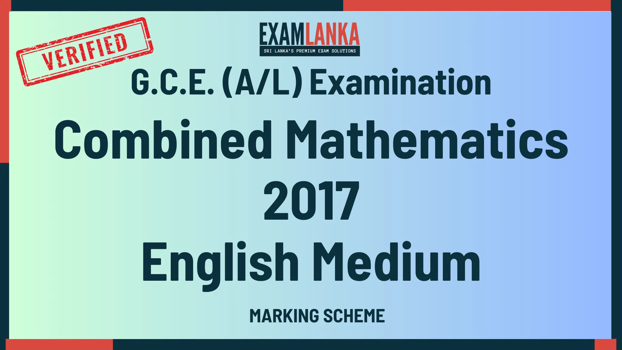 2017 combined mathematics marking english medium