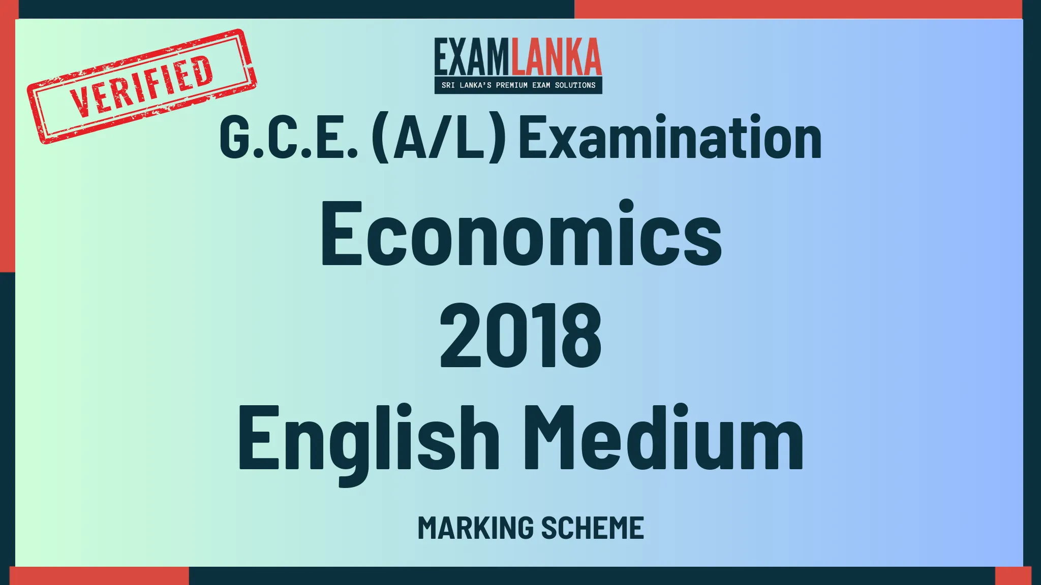 2018 economics marking english medium