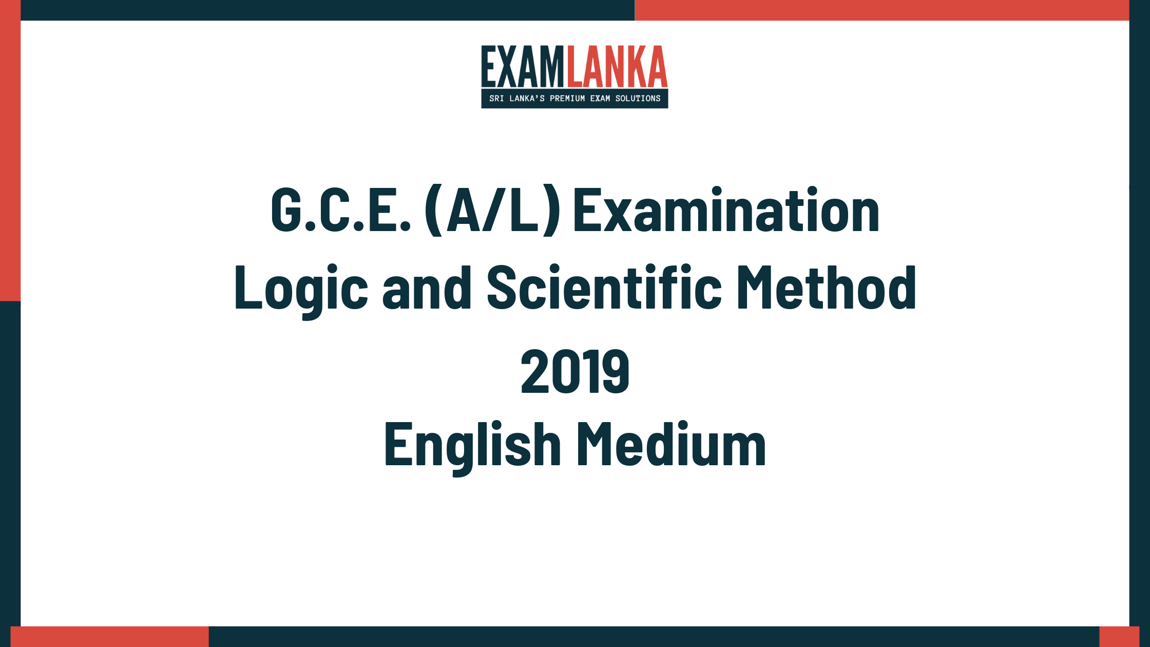 2019 logic and scientific method past paper english medium