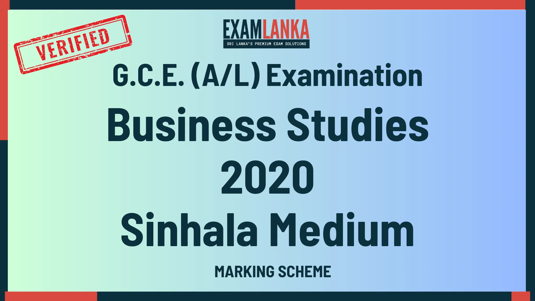 2020 business studies marking sinhala medium