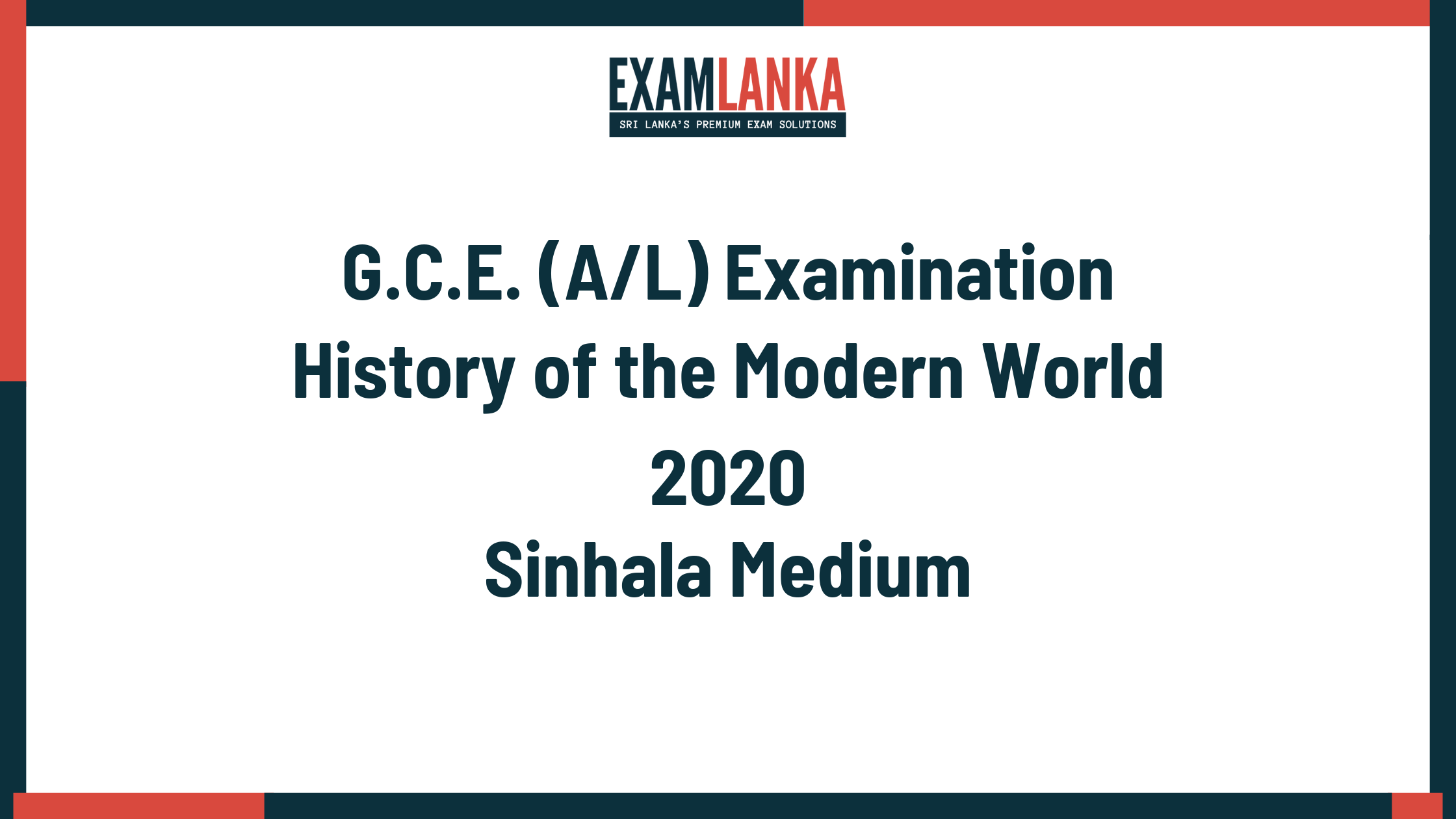 2020 history of the modern world past paper sinhala medium