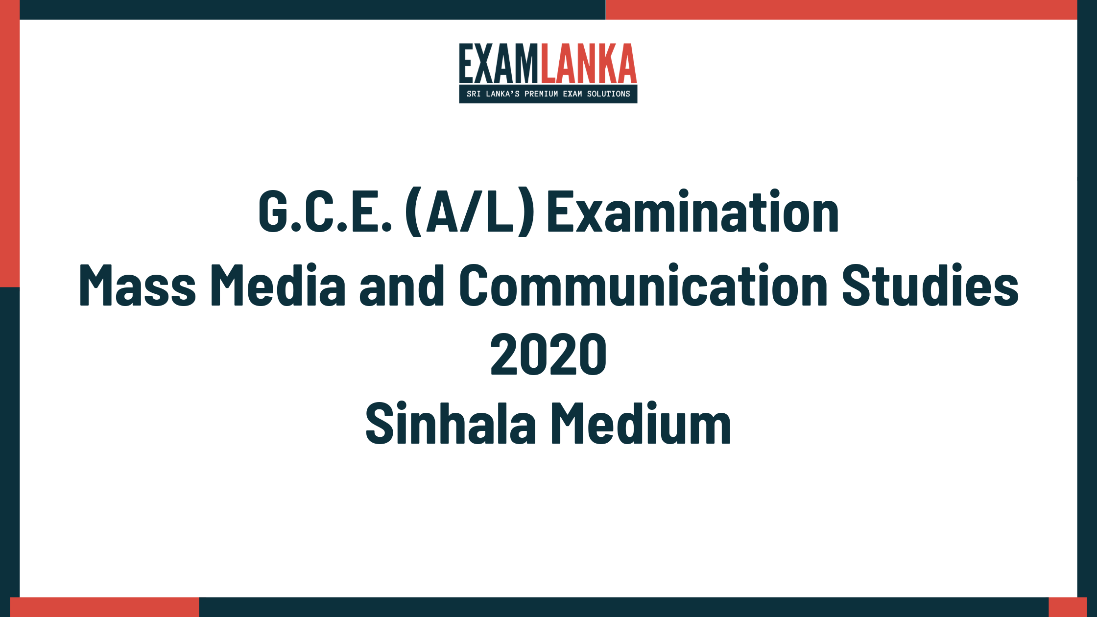 2020 mass media and communication studies past paper sinhala medium