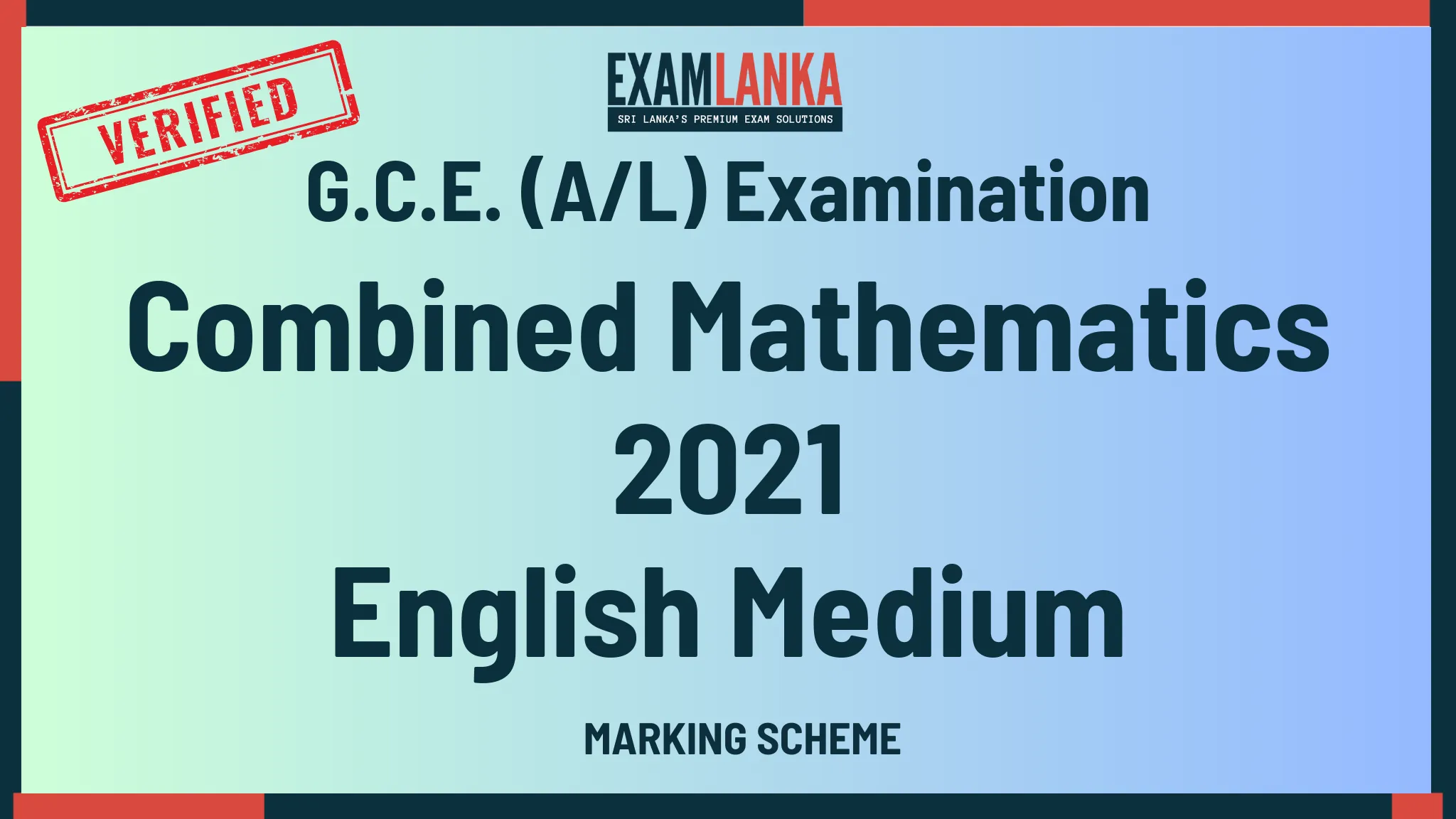 2021 combined mathematics marking english medium