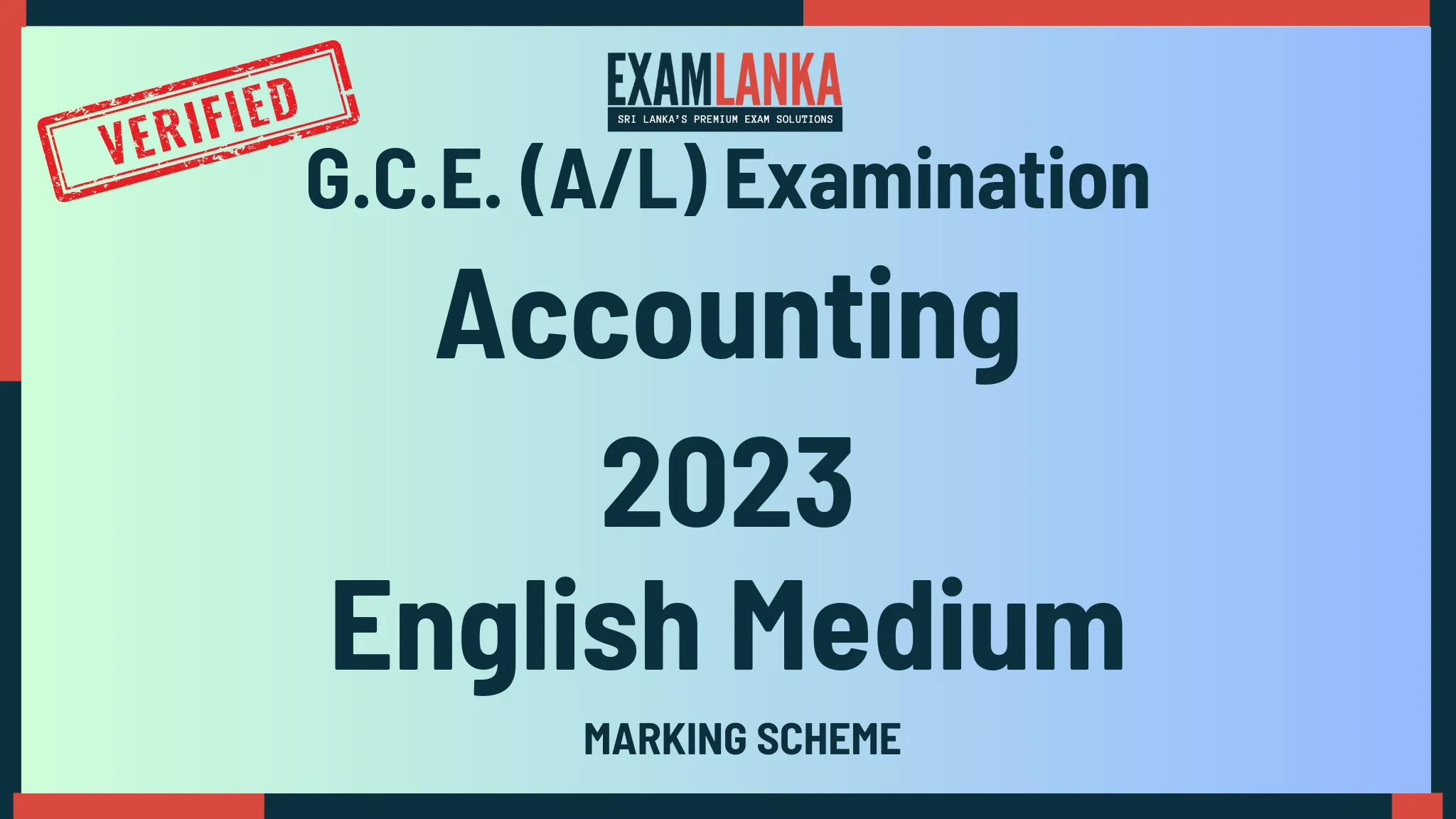 2023 accounting marking english medium
