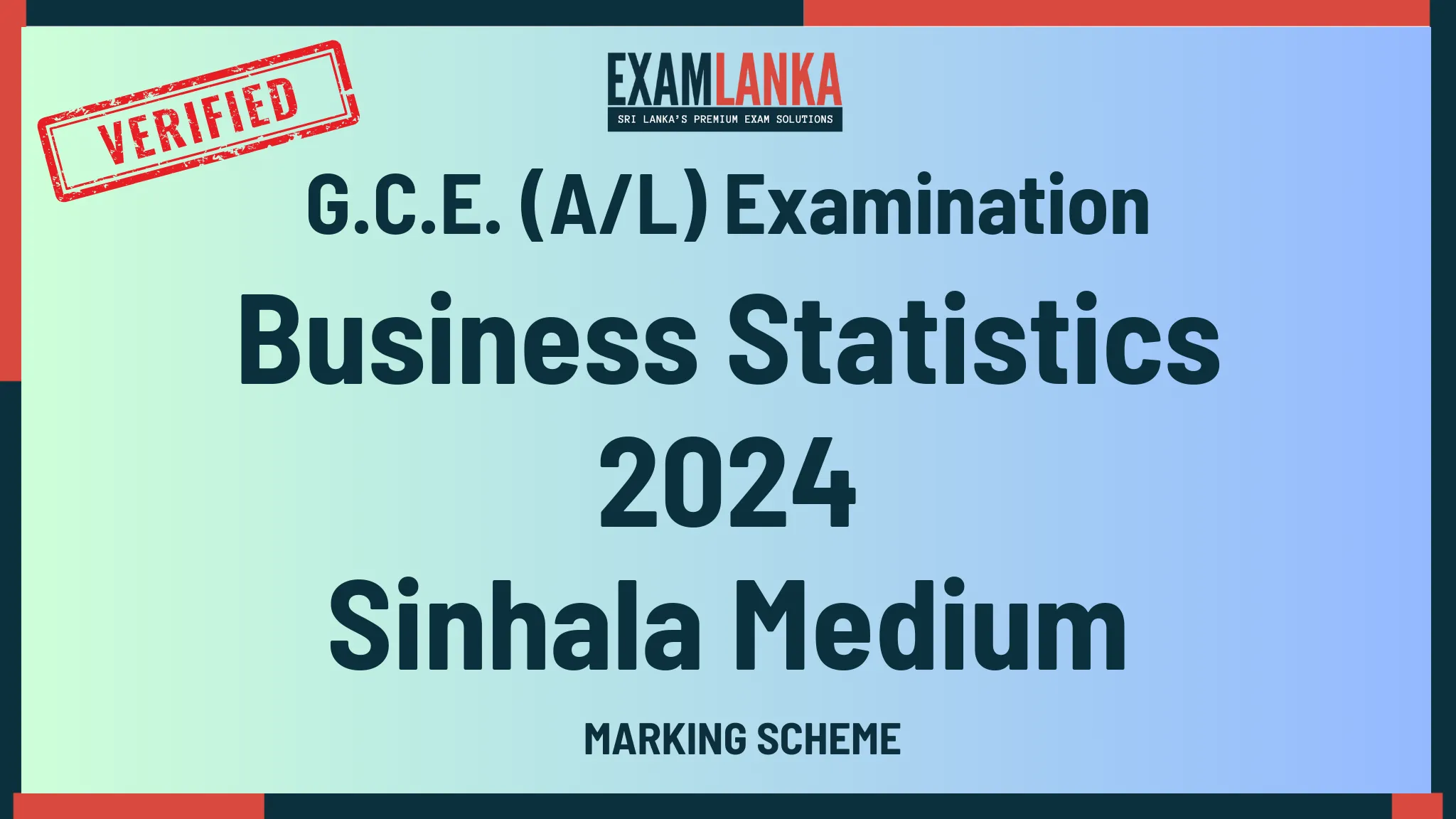 2024 business statistics marking sinhala medium