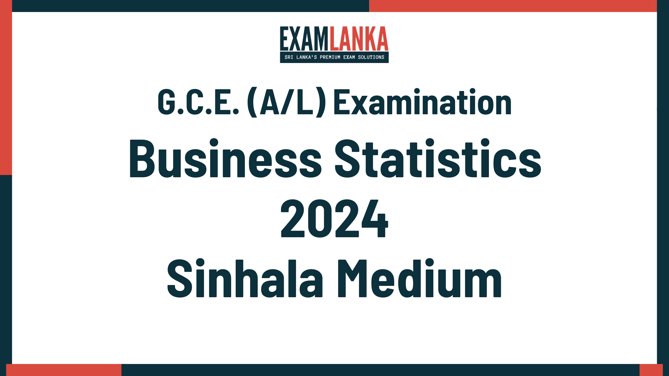 2024 business statistics past paper sinhala medium