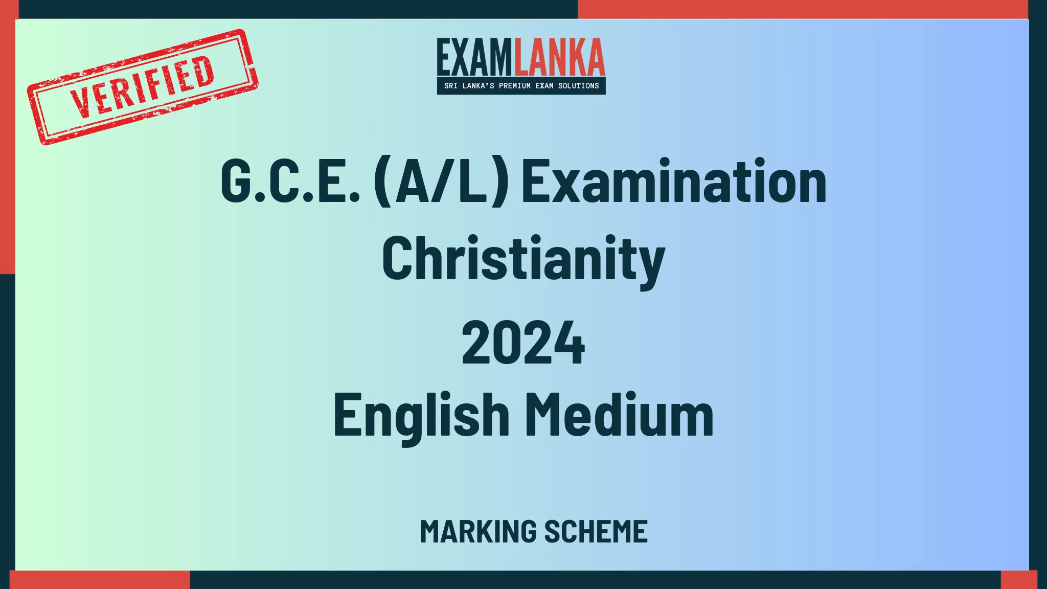 2024 christianity marking english medium