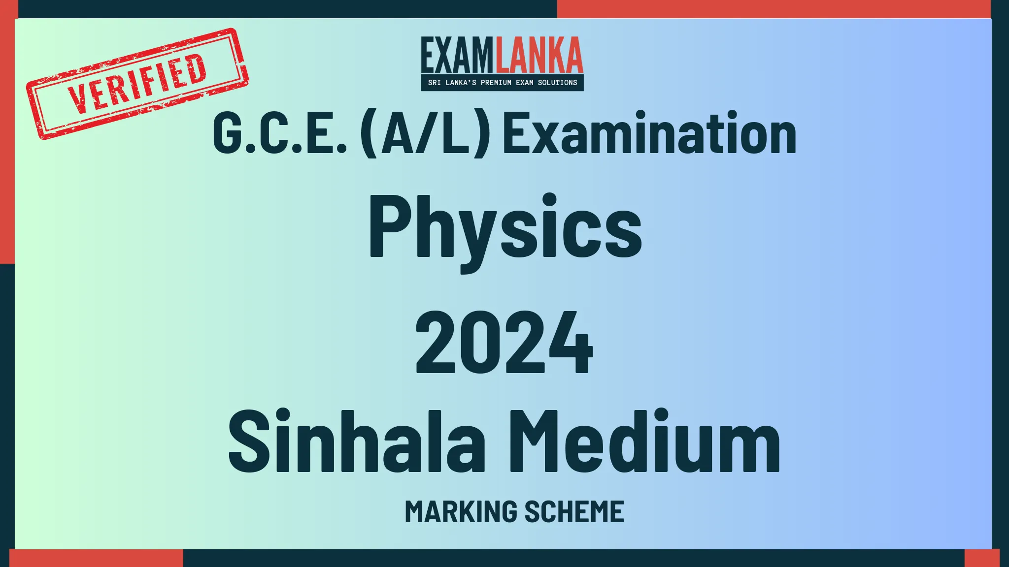 2024 physics marking sinhala medium