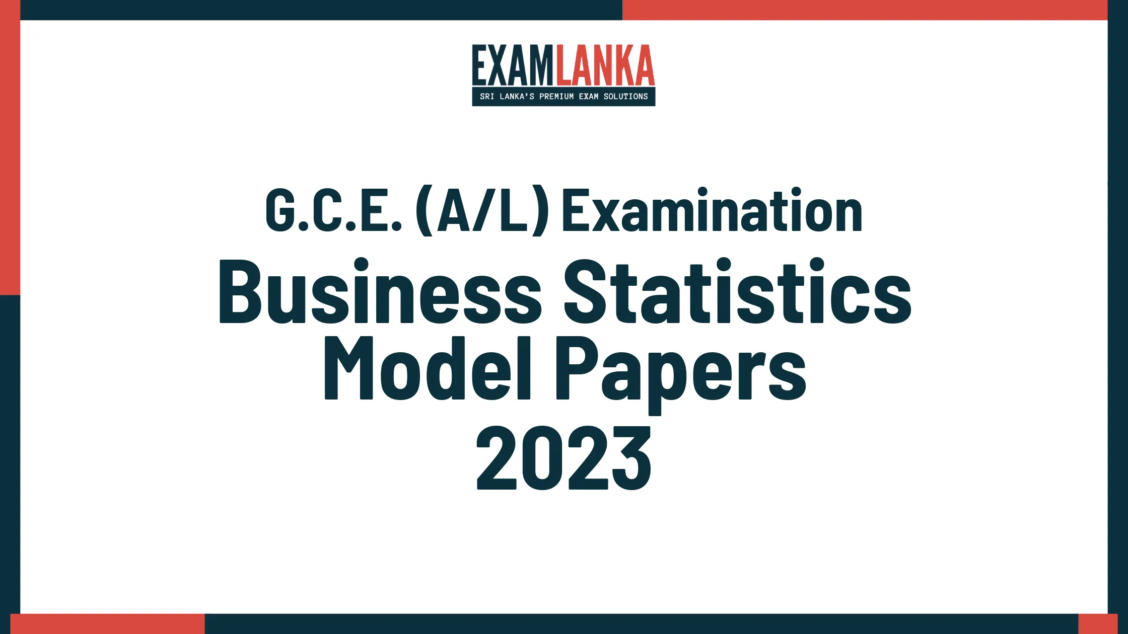 G.C.E. A/L 2023 Business Statistics Model Papers