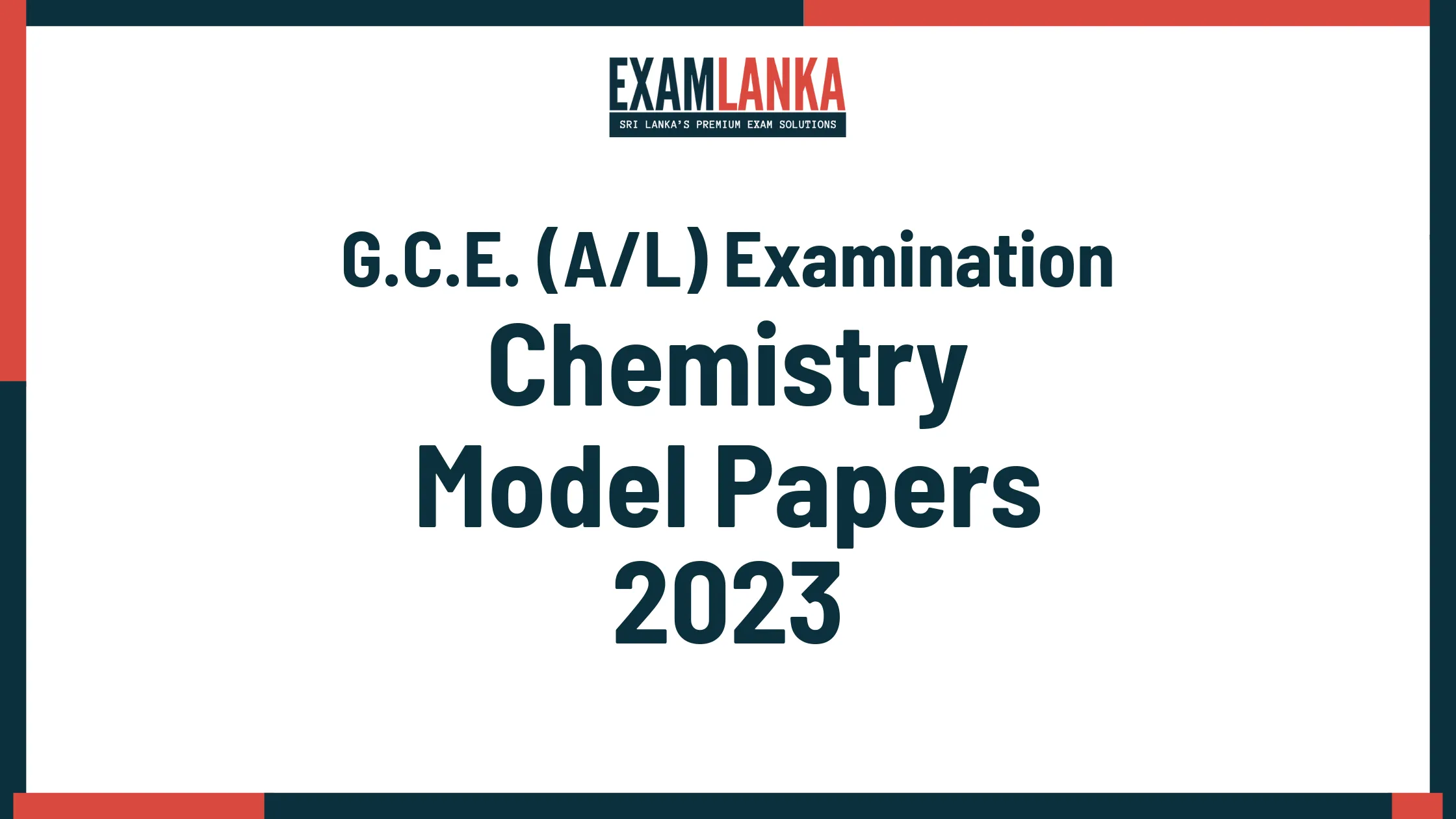G.C.E. A/L 2023 Chemistry Model Papers