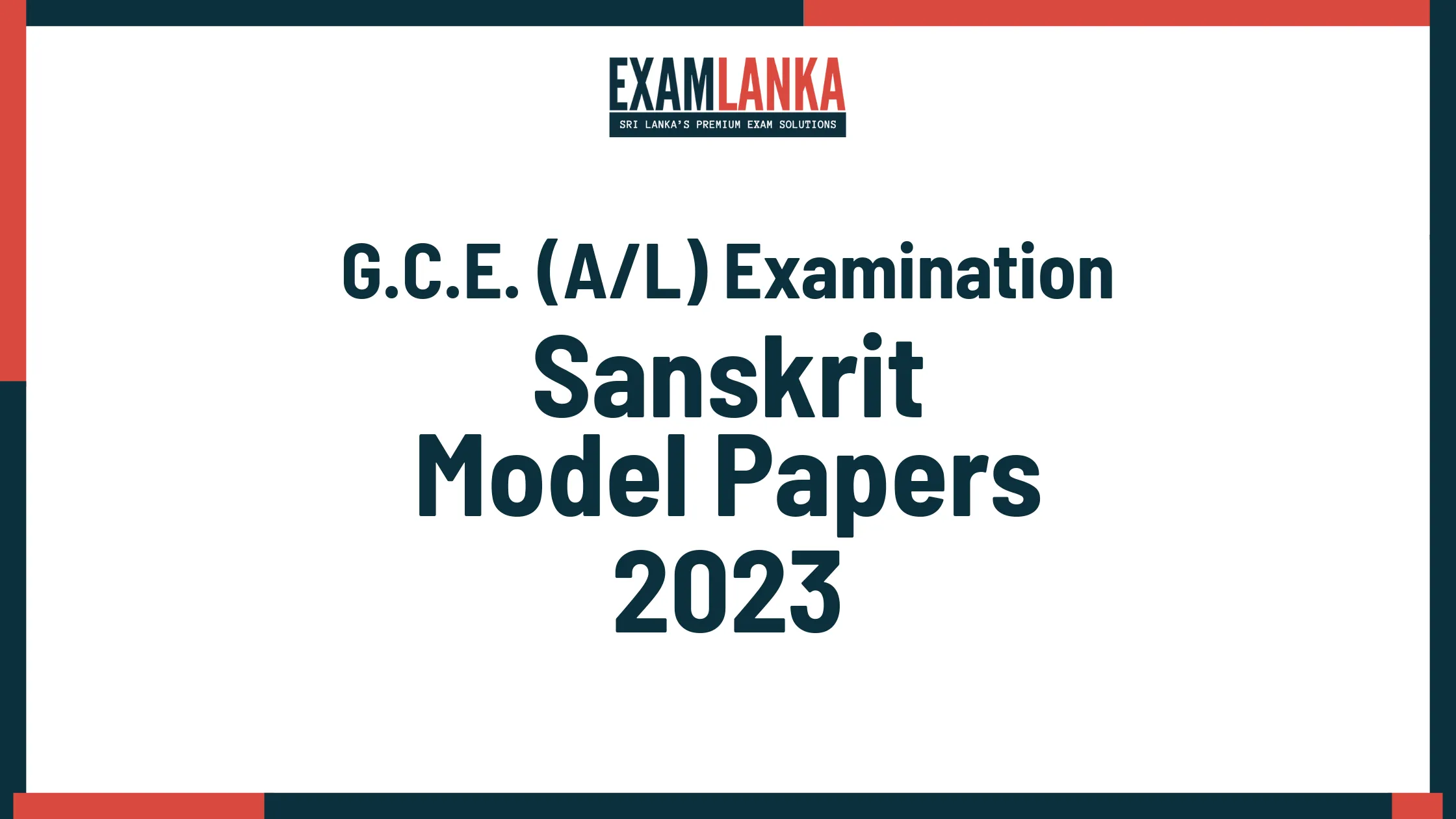 G.C.E. A/L 2023 Sanskrit Model Papers