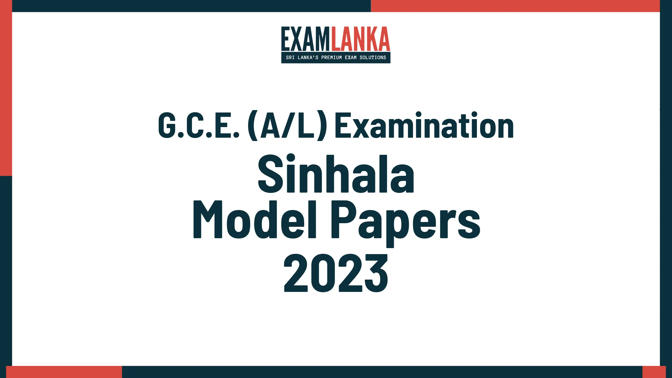 G.C.E. A/L 2023 Sinhala Model Papers