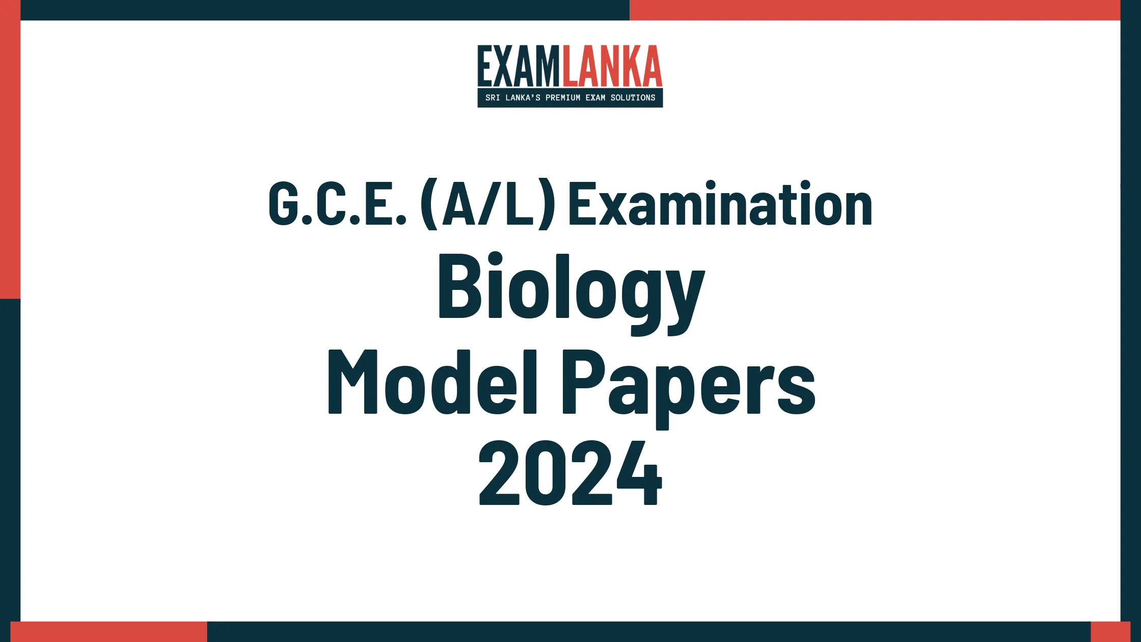 G.C.E. A/L 2024 Biology Model Papers