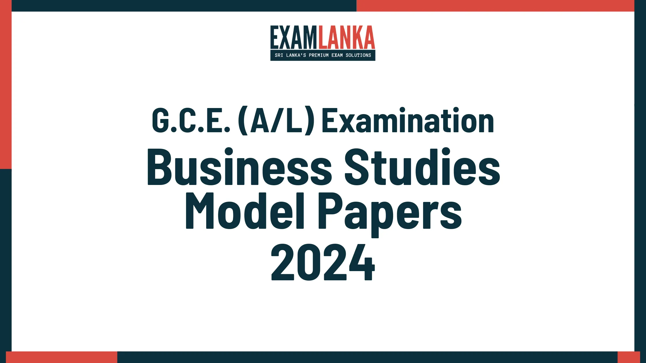 G.C.E. A/L 2024 Business Studies Model Papers