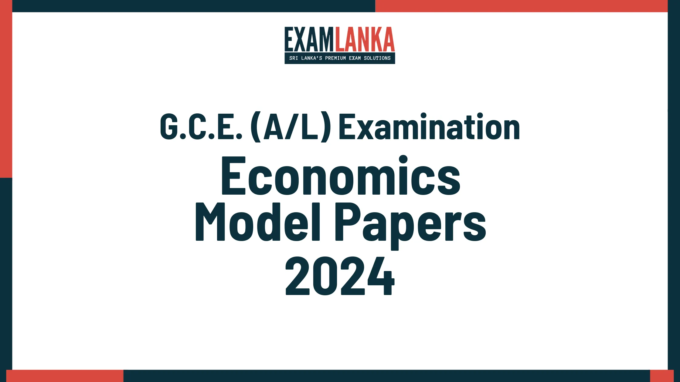 G.C.E. A/L 2024 Economics Model Papers