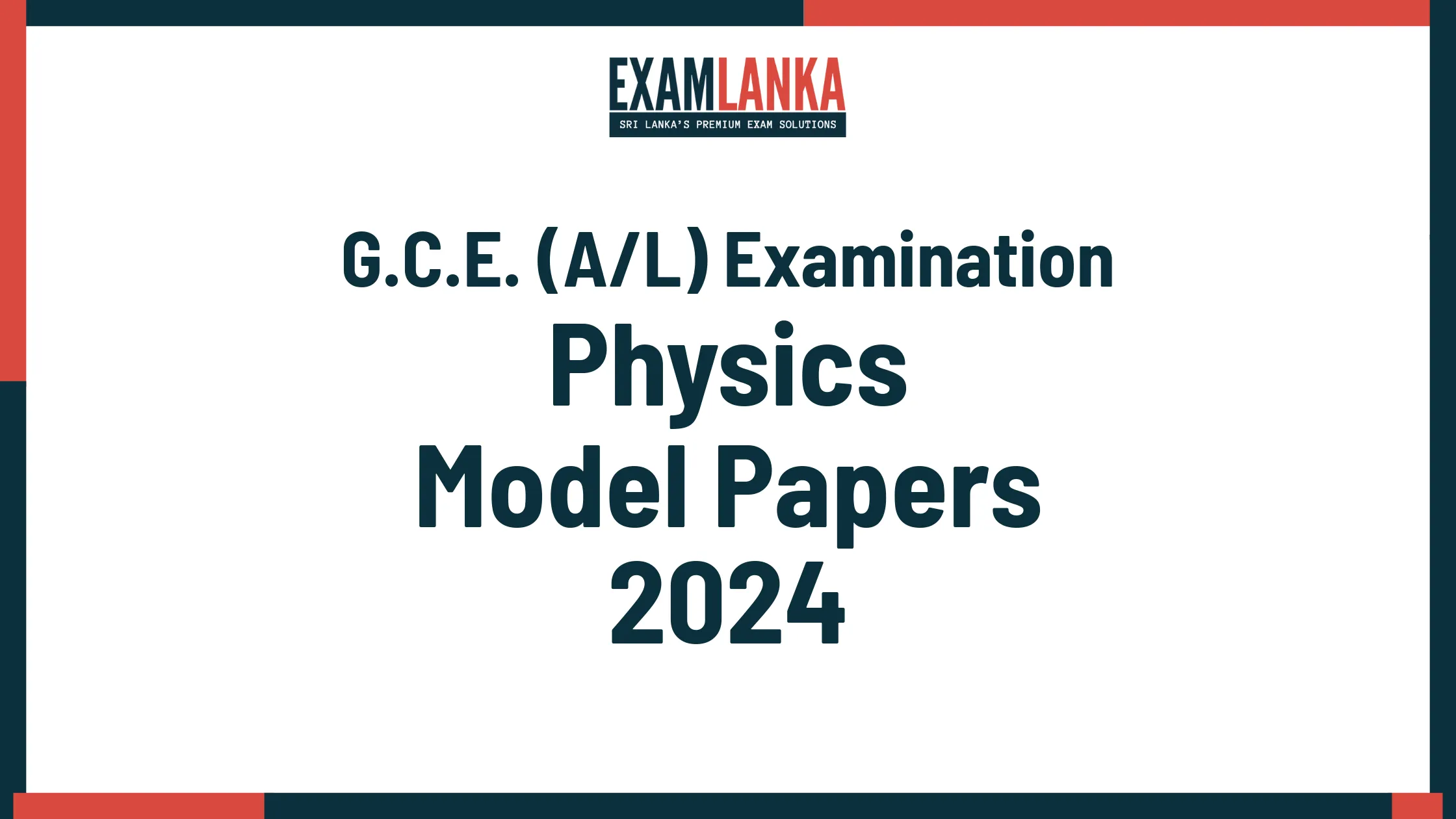 G.C.E. A/L 2024 Physics Model Papers
