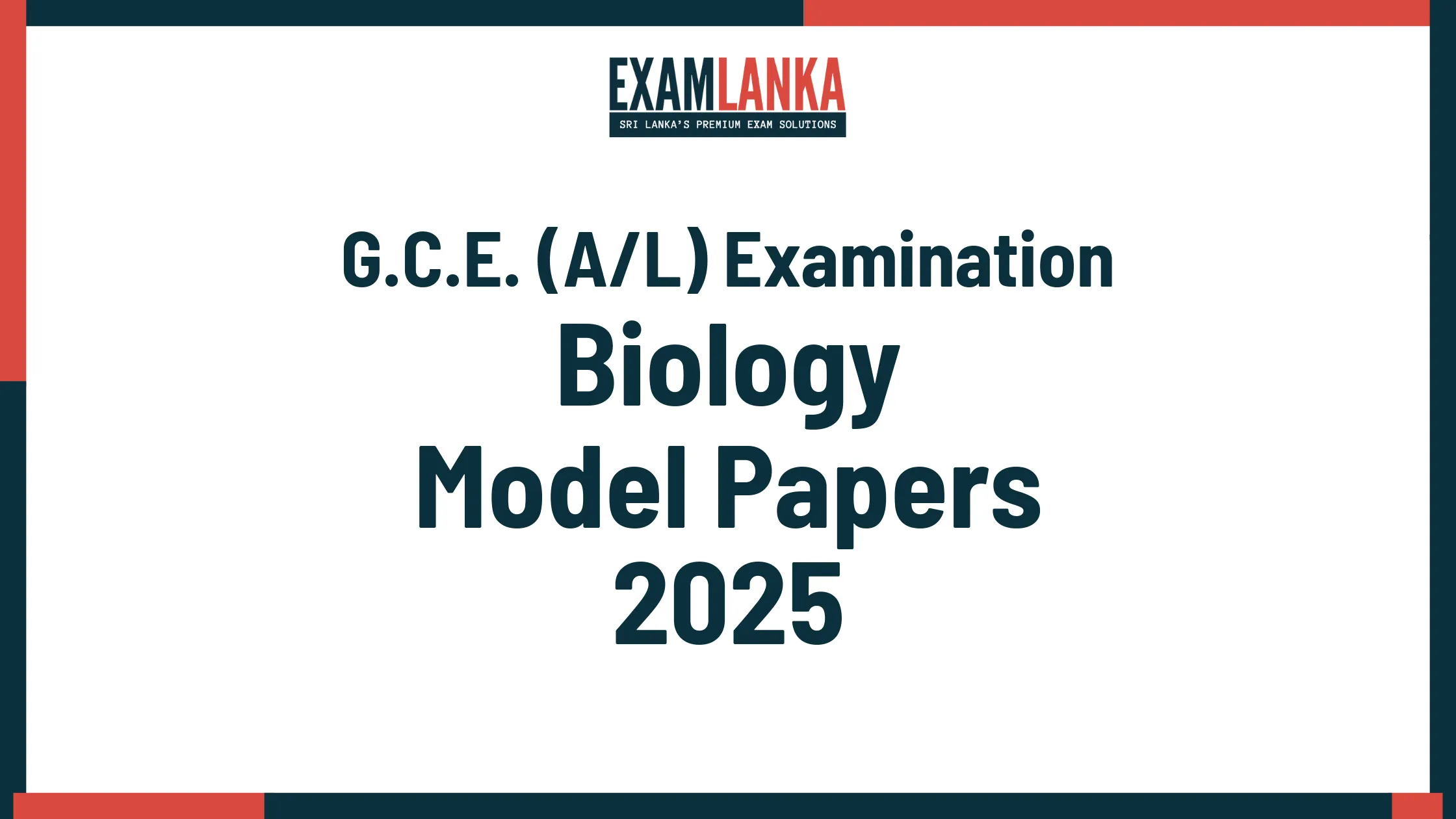 G.C.E. A/L 2025 Biology Model Papers