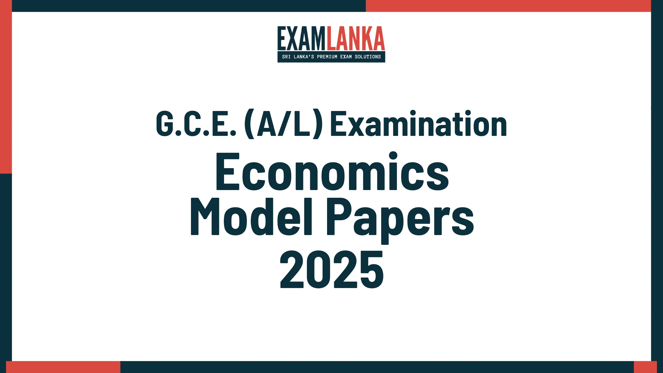 G.C.E. A/L 2025 Economics Model Papers