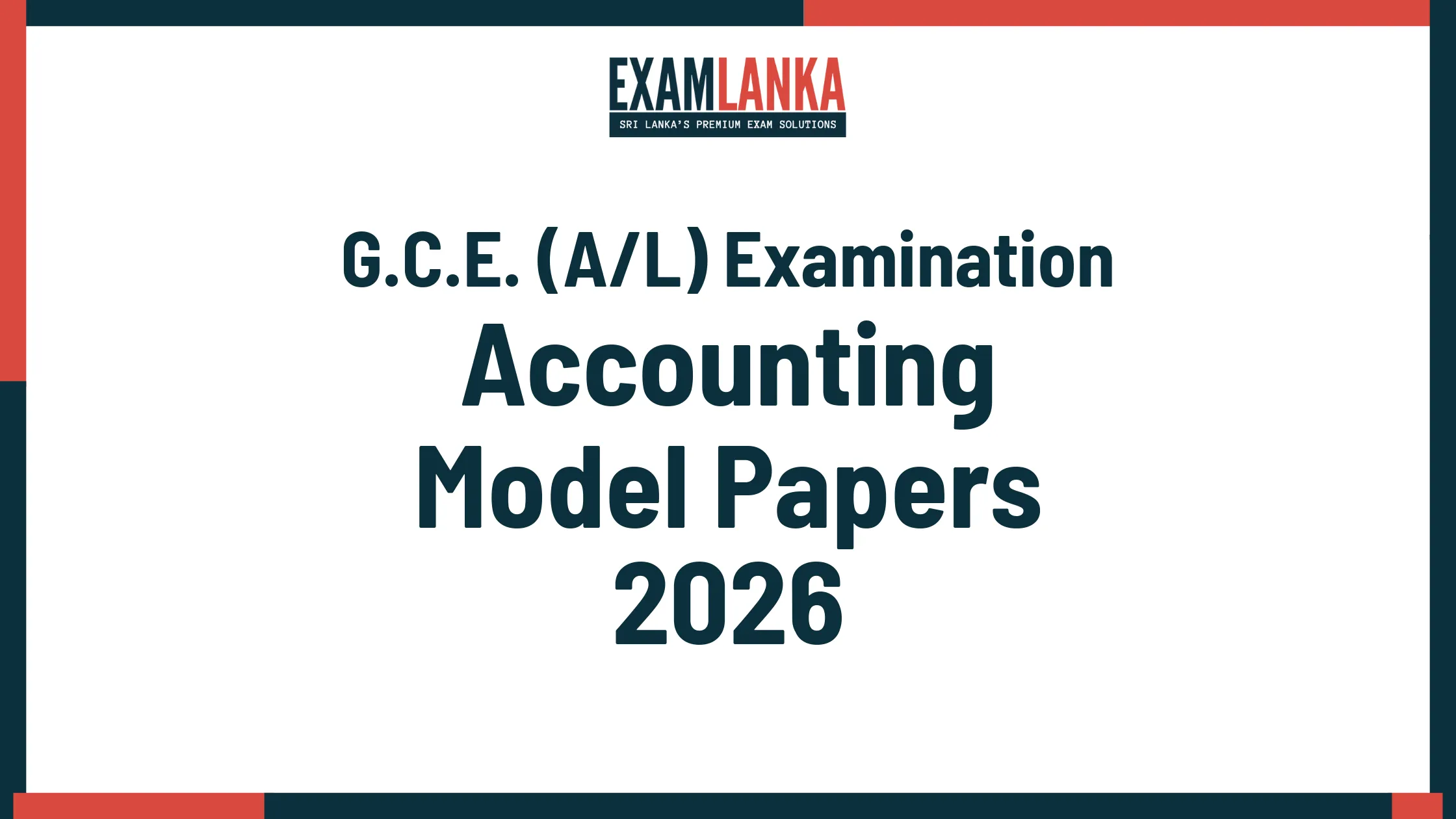 G.C.E. A/L 2026 Accounting Model Papers