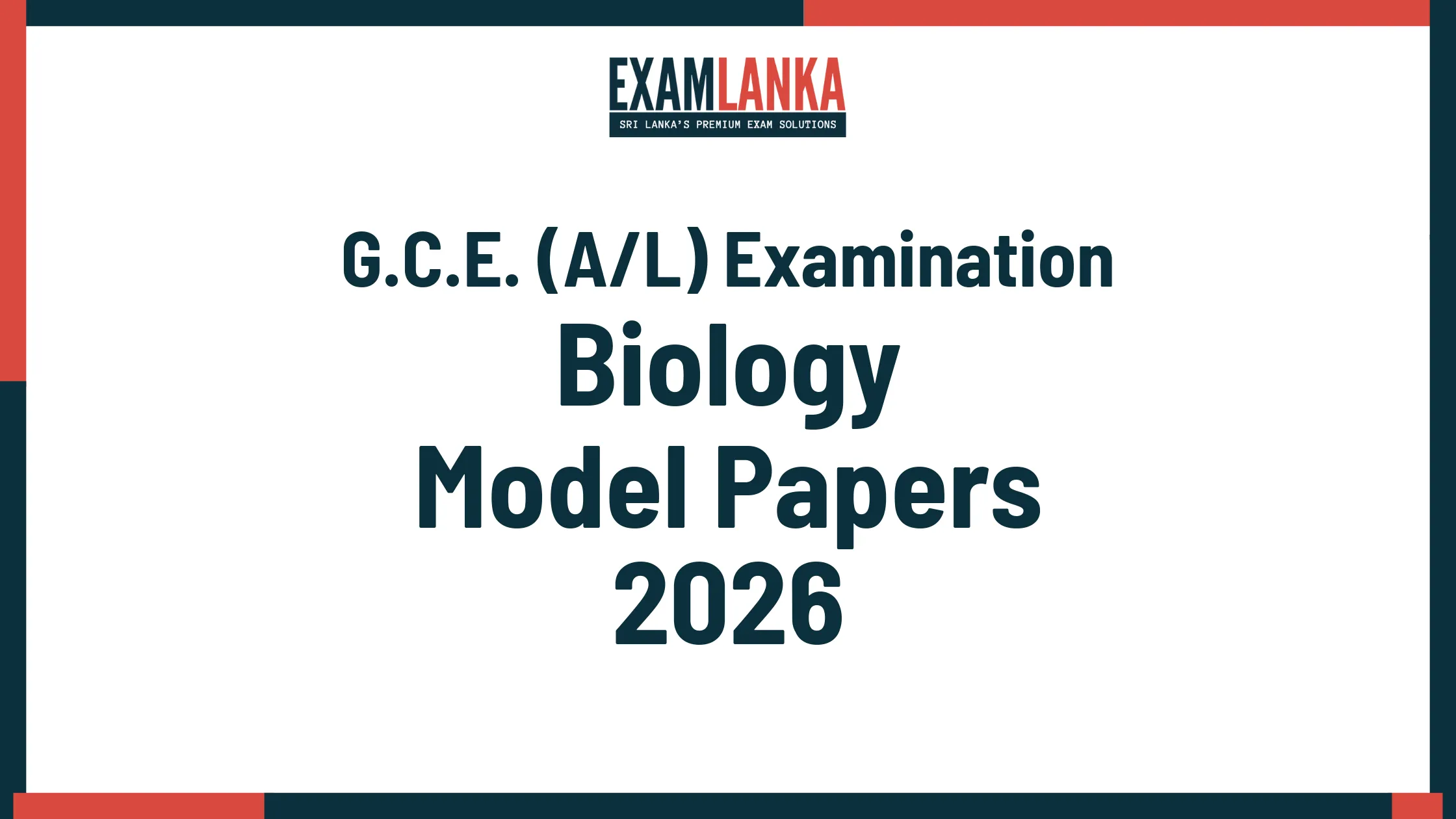 G.C.E. A/L 2026 Biology Model Papers