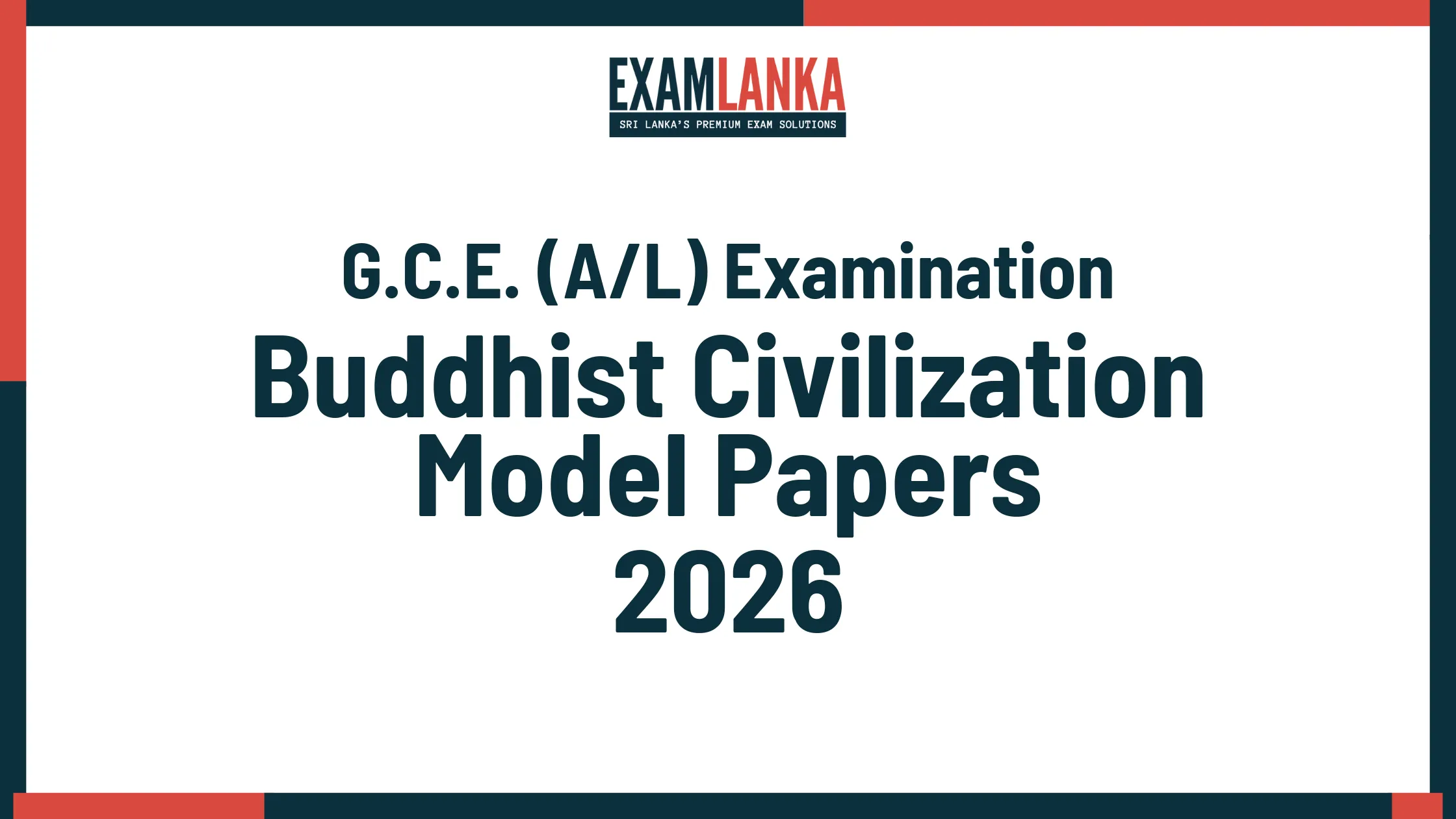 G.C.E. A/L 2026 Buddhist Civilization Model Papers