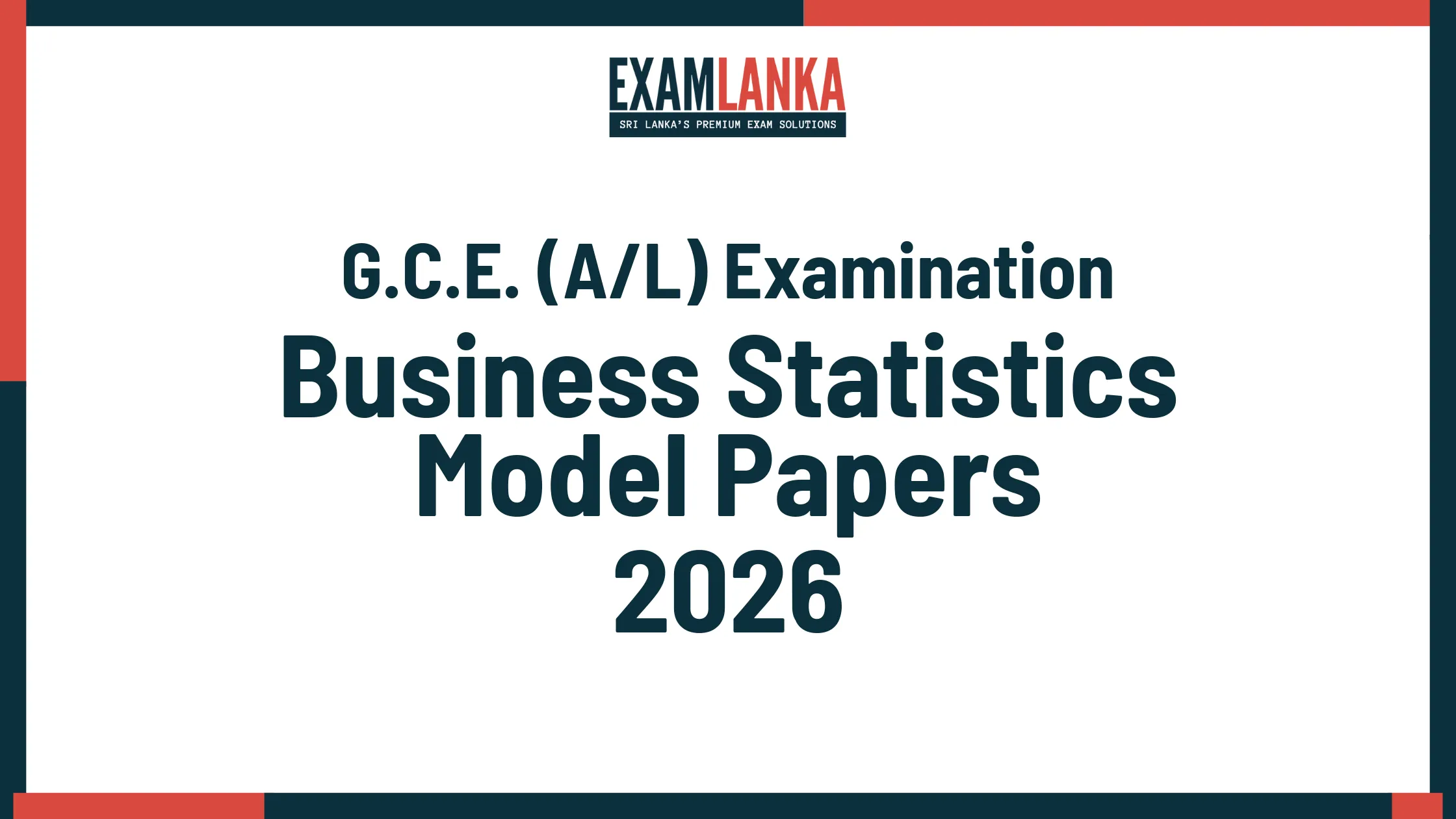 G.C.E. A/L 2026 Business Statistics Model Papers