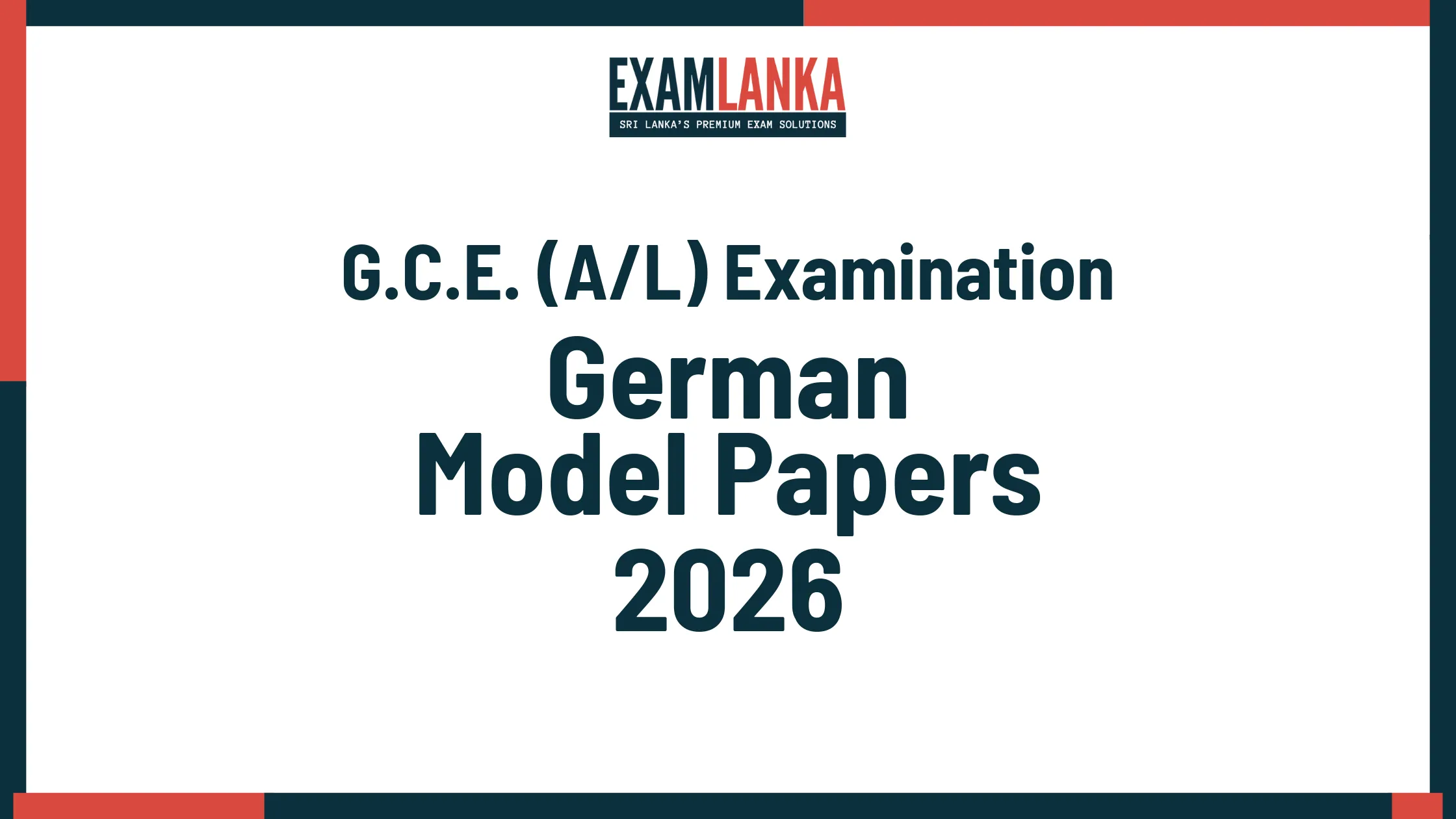 G.C.E. A/L 2026 German Model Papers