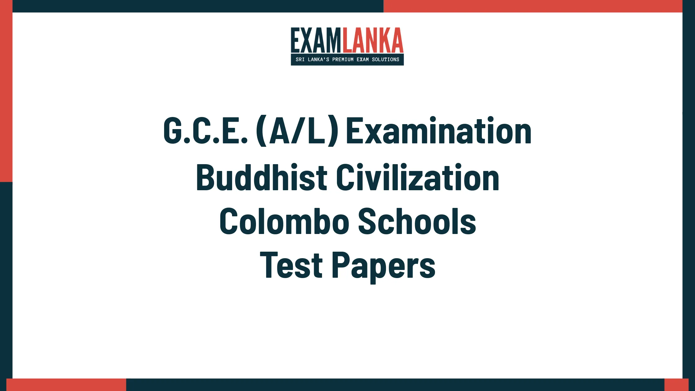G.C.E. (A/L) Examination Buddhist Civilization Colombo Schools Marking Scheme