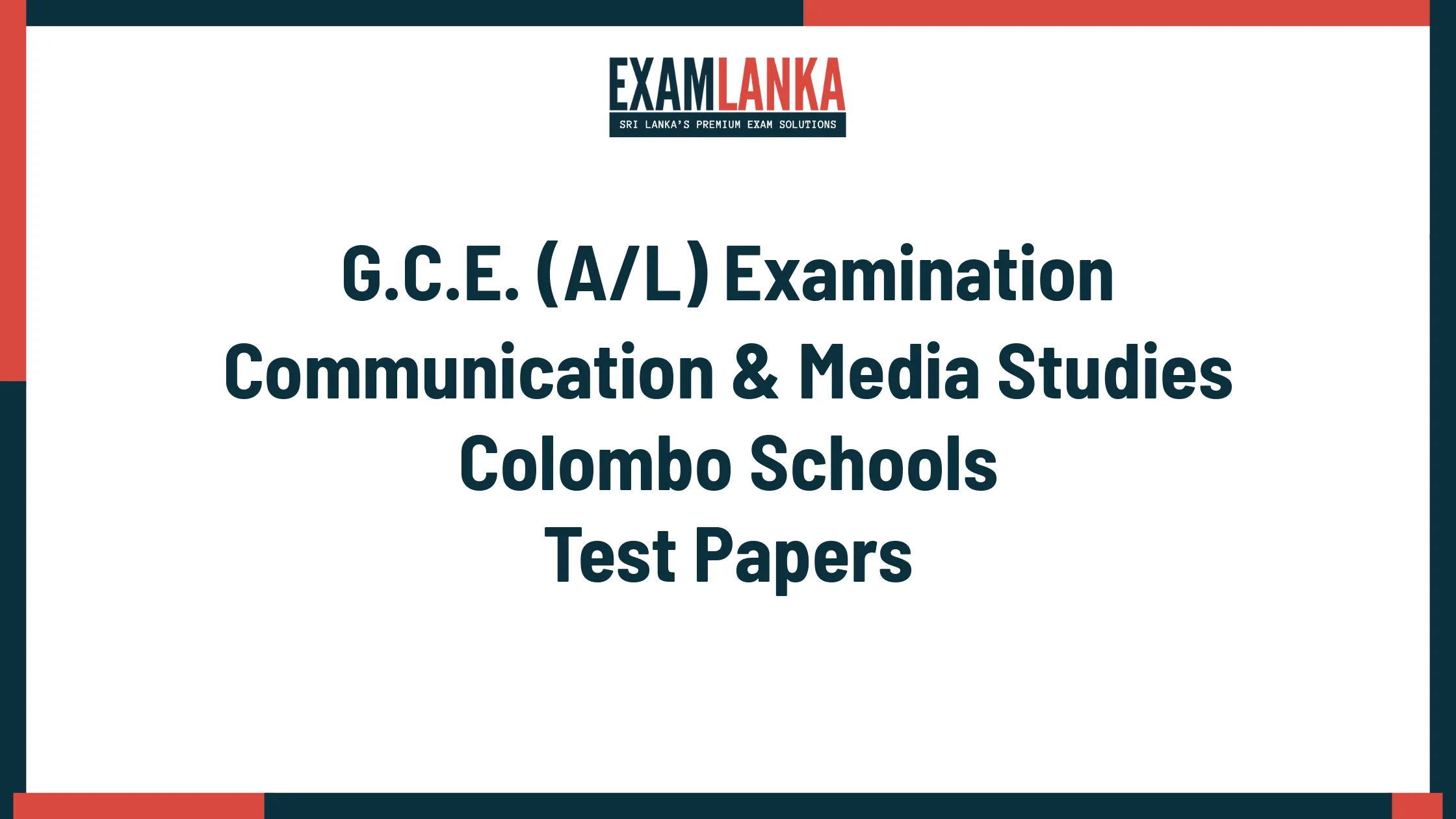 G.C.E. (A/L) Examination Communication & Media Studies Colombo Schools Marking Scheme