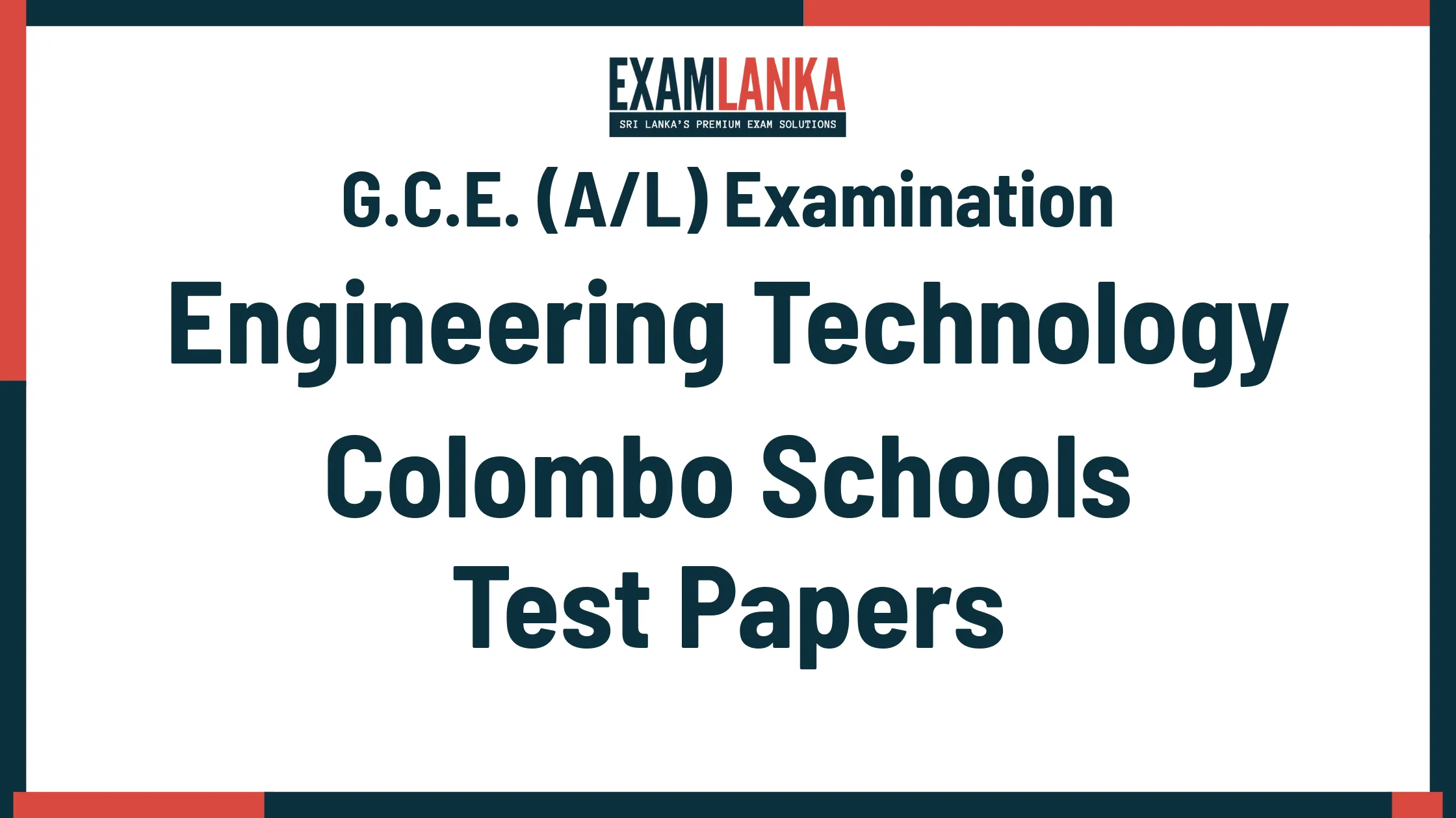 G.C.E. (A/L) Examination Engineering Technology Colombo Schools Marking Scheme
