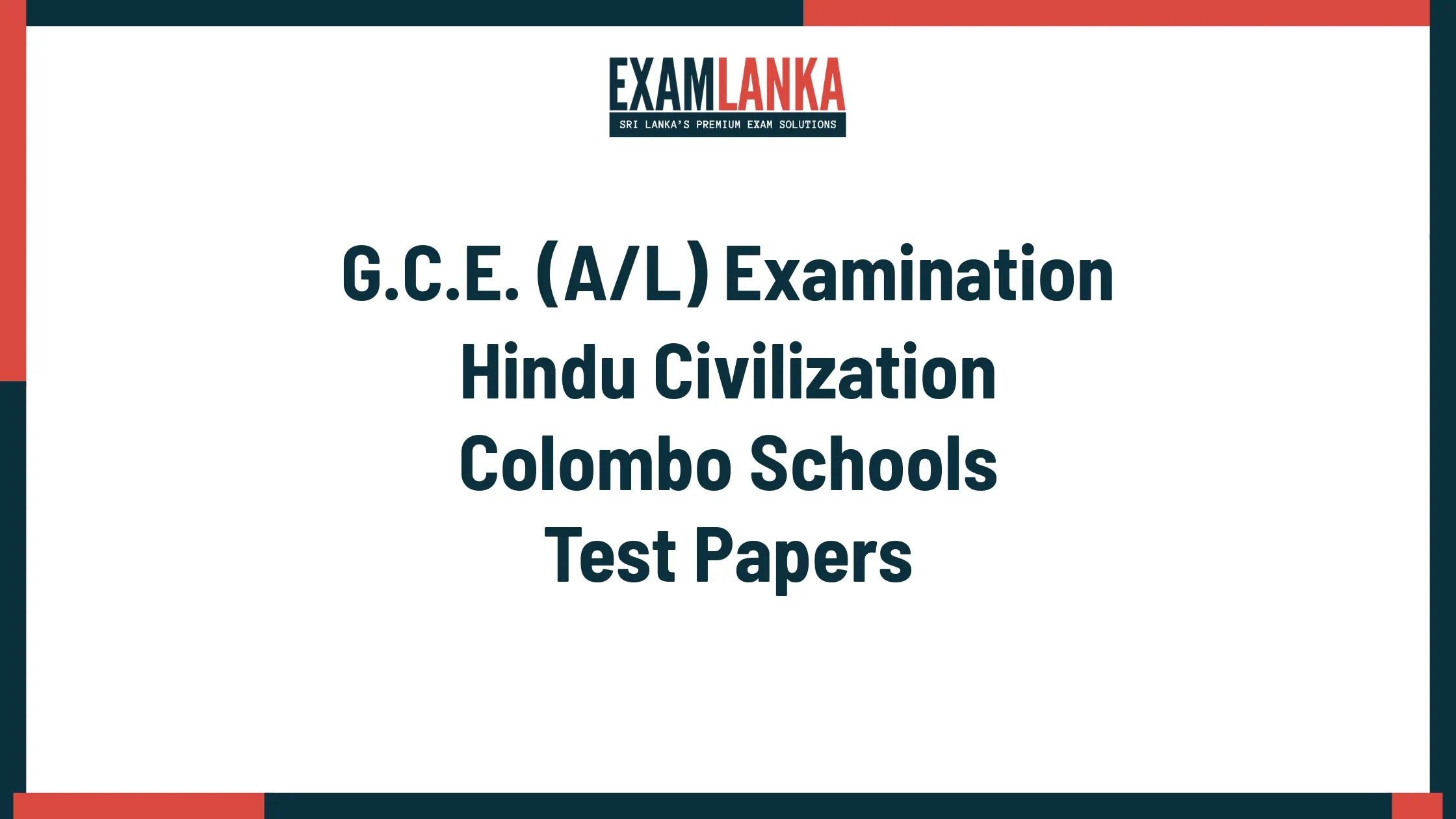G.C.E. (A/L) Examination Hindu Civilization Colombo Schools Marking Scheme