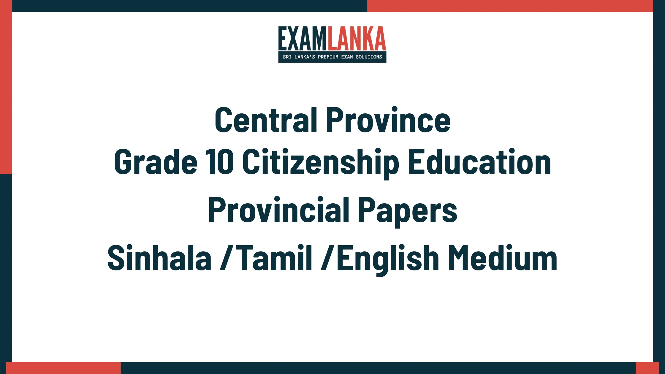 Central Province Grade 10 Citizenship Education