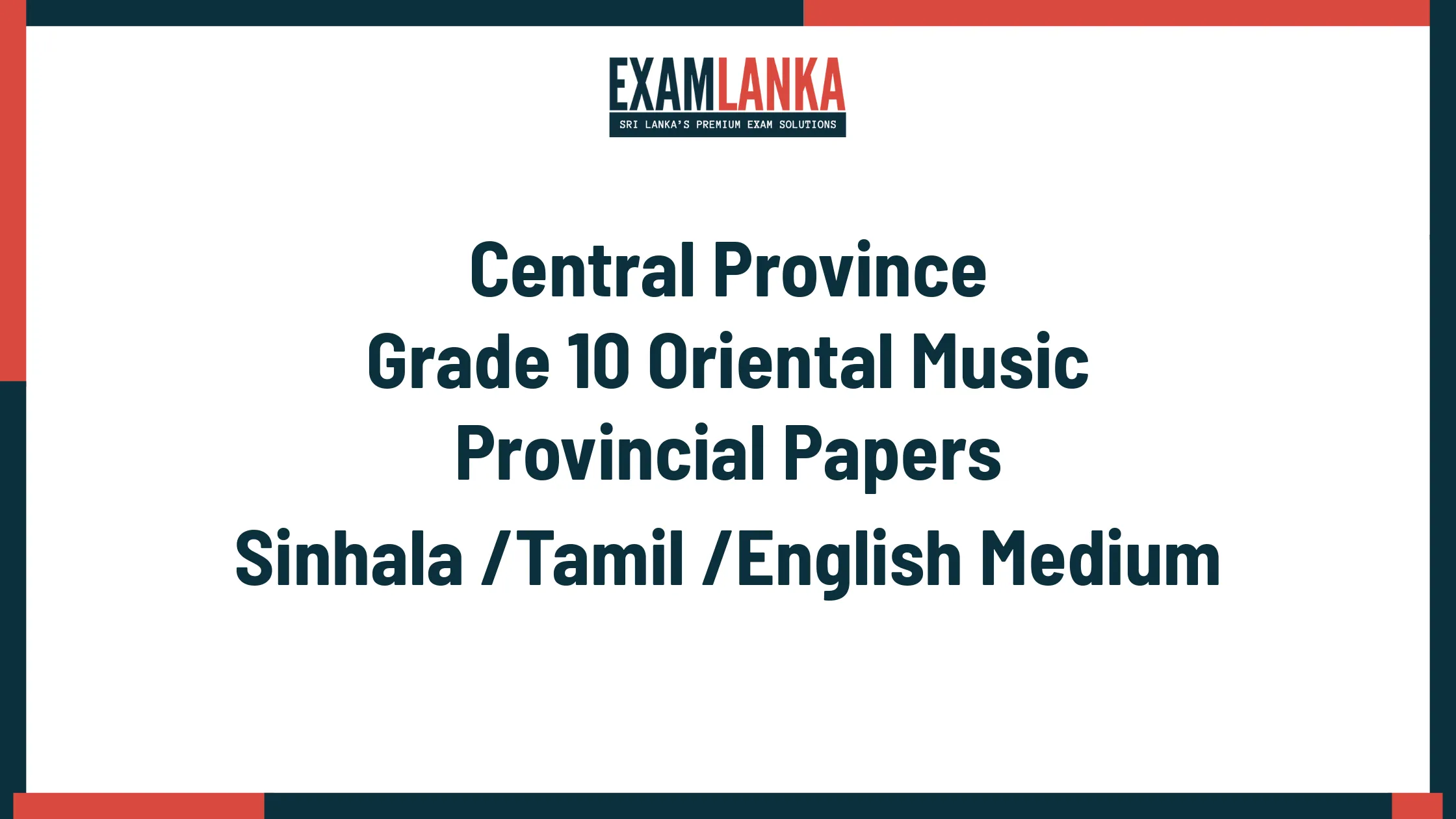 Central Province Grade 10 Oriental Music