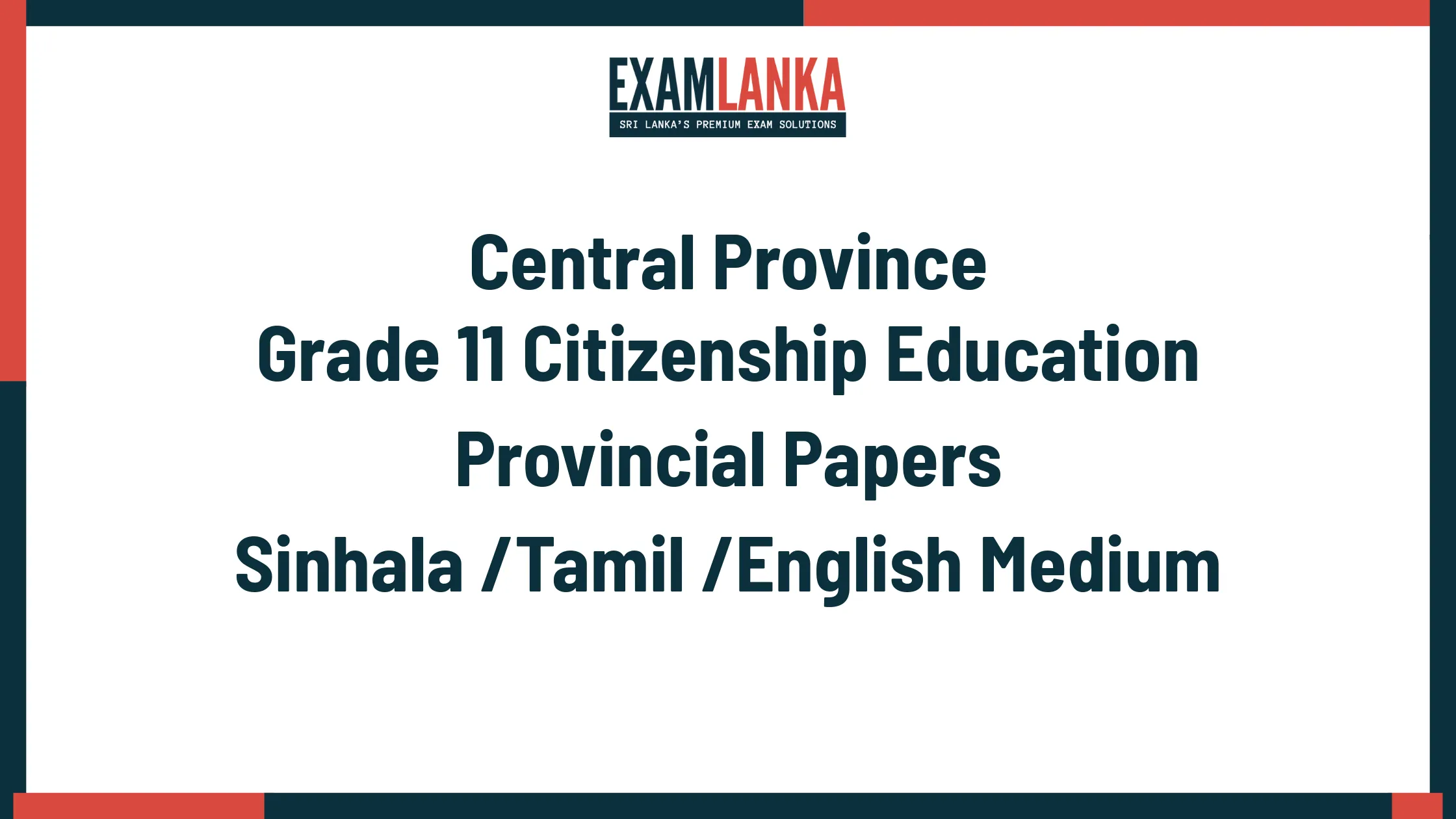 Central Province Grade 11 Citizenship Education