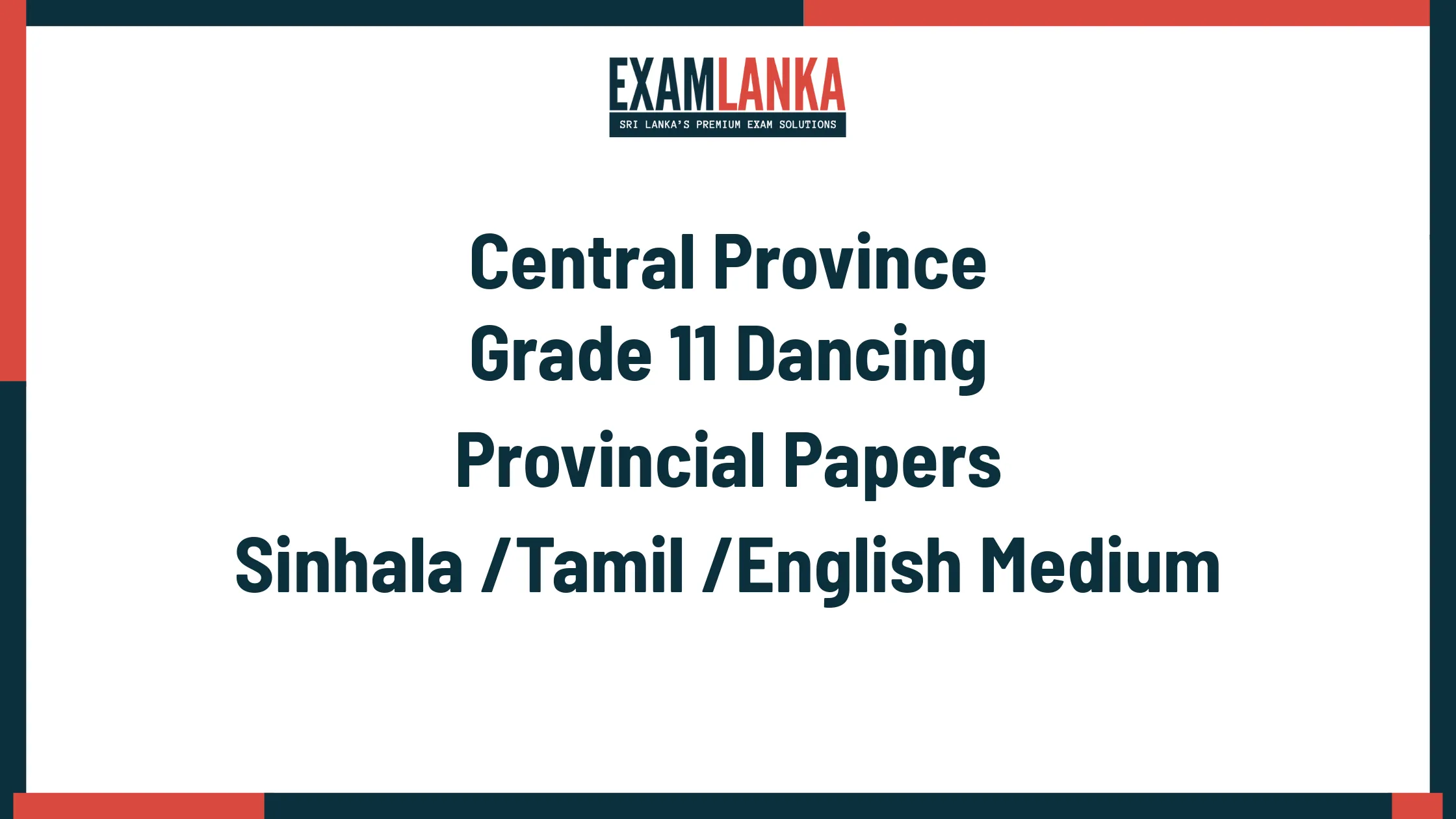 Central Province Grade 11 Dancing