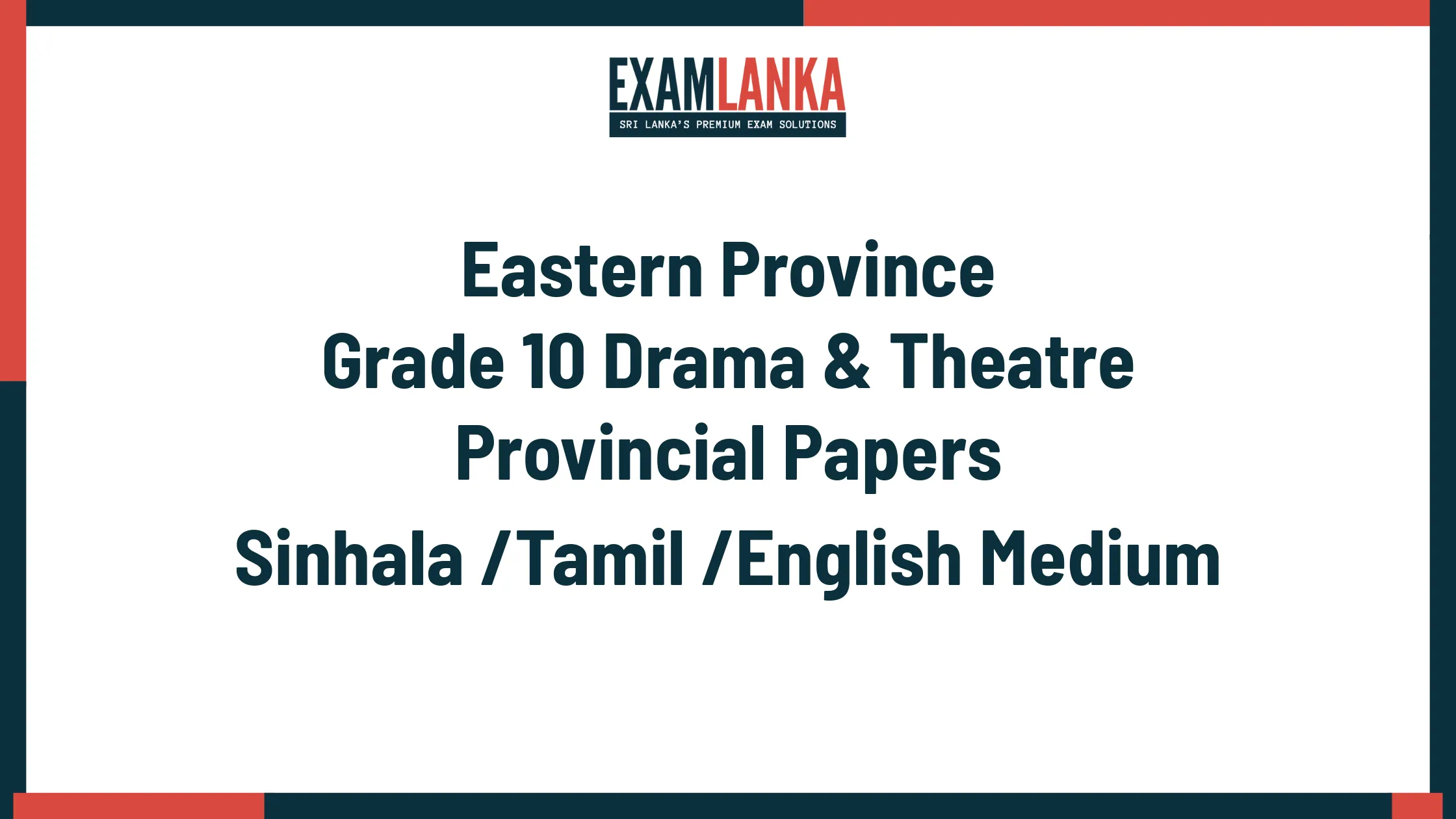 Eastern Province Grade 10 Drama & Theatre