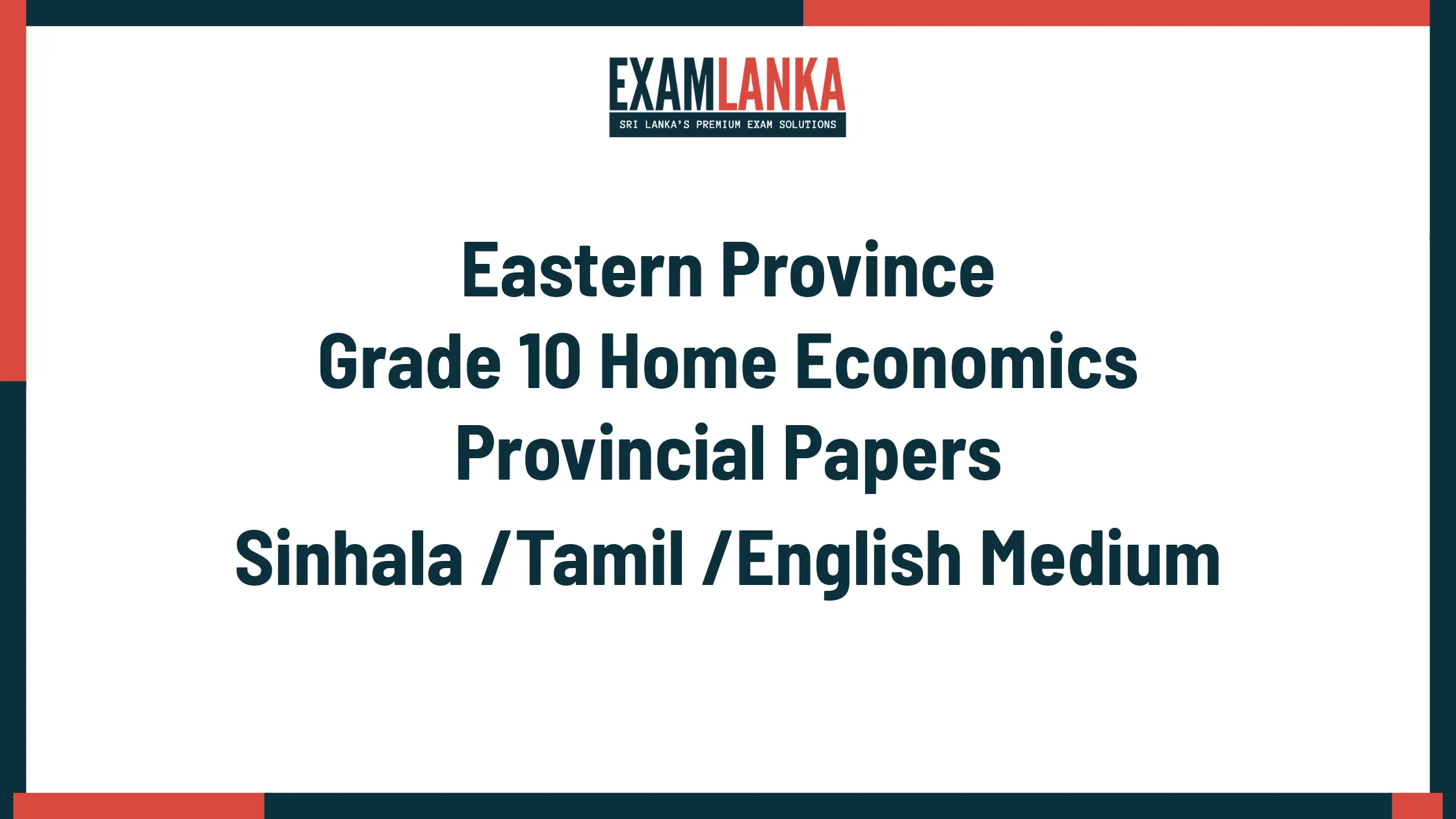 Eastern Province Grade 10 Home Economics